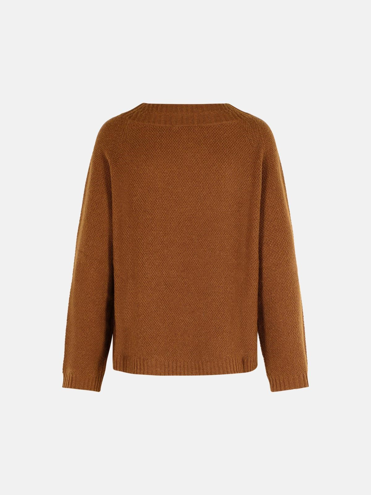 'LASER' SWEATER IN LEATHER-COLORED CAMEL YARN - 3