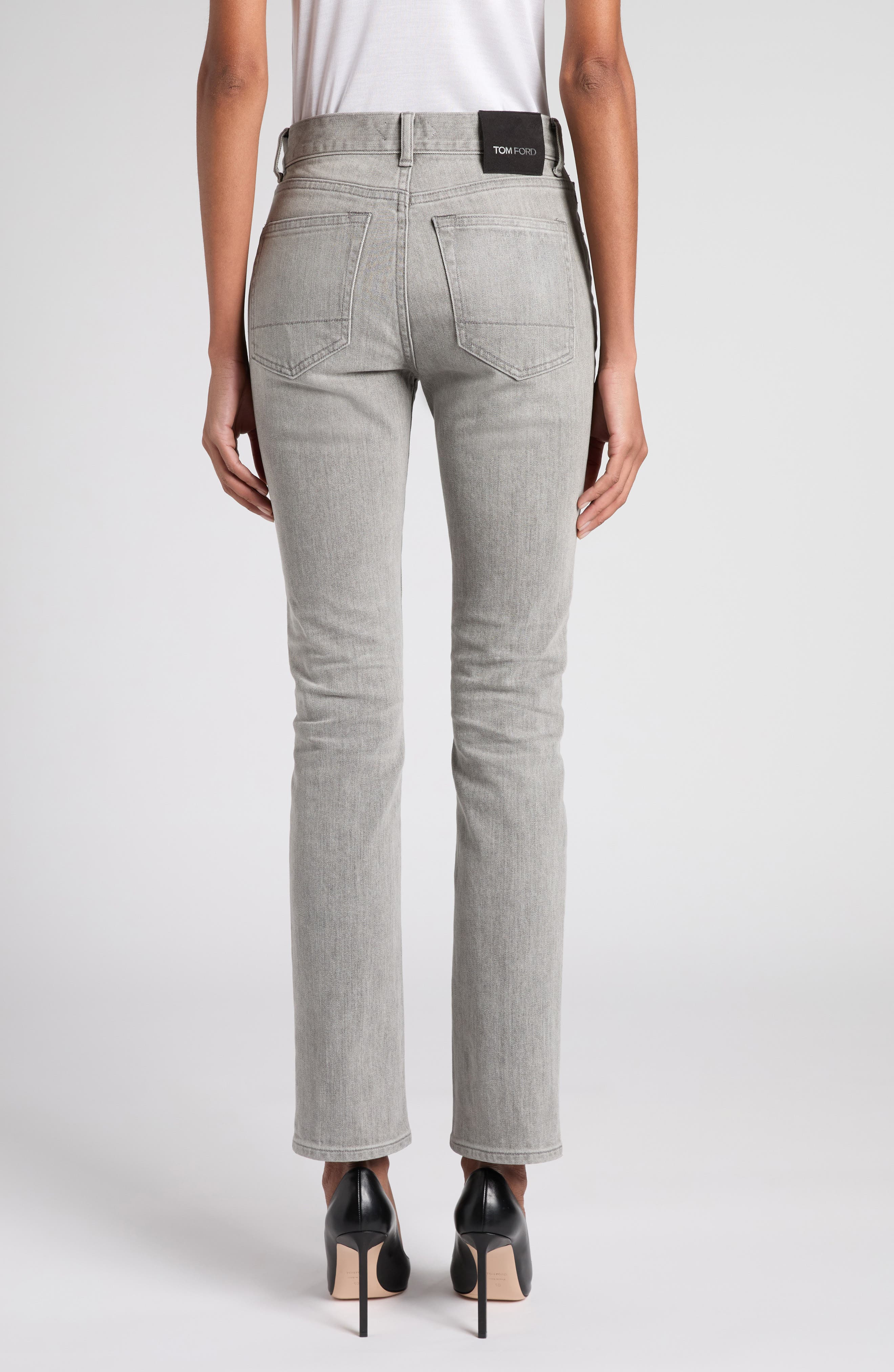 TOM FORD Stonewashed Comfort Denim Slim Fit Jeans in Ig155 Grey Wash at Nordstrom - 3
