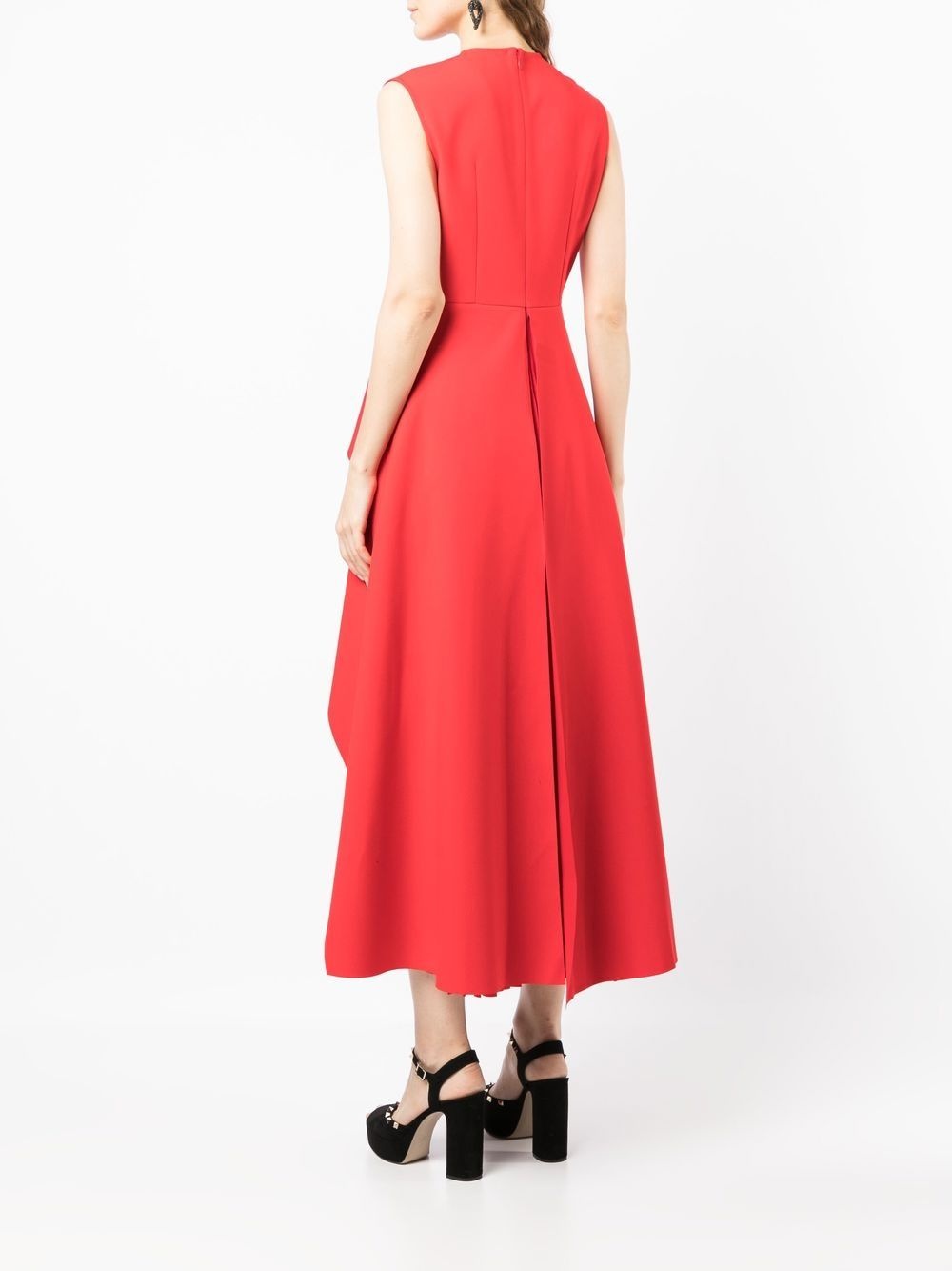 sleeveless flared midi dress - 4