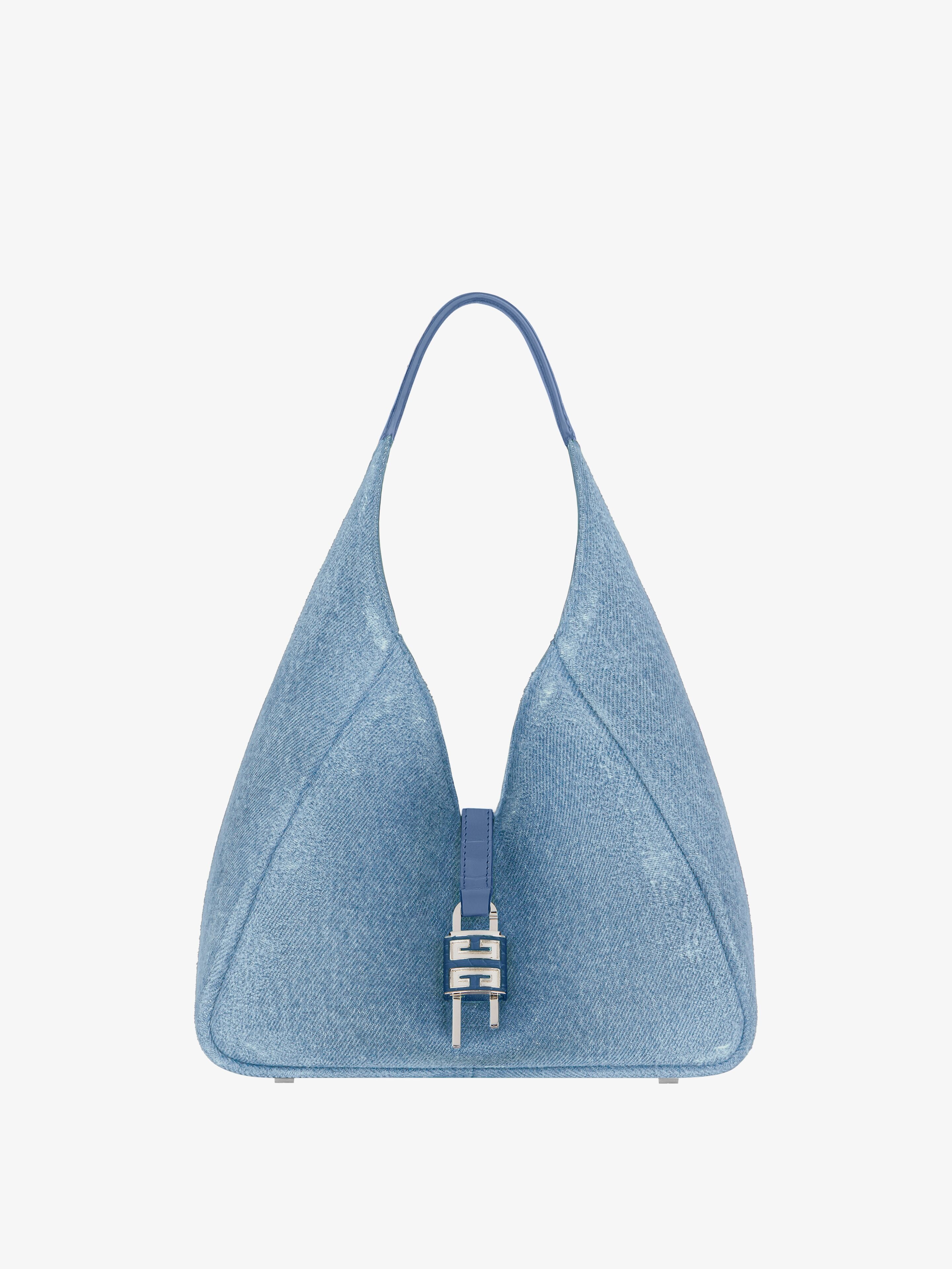 MEDIUM G-HOBO BAG IN WASHED DENIM - 1