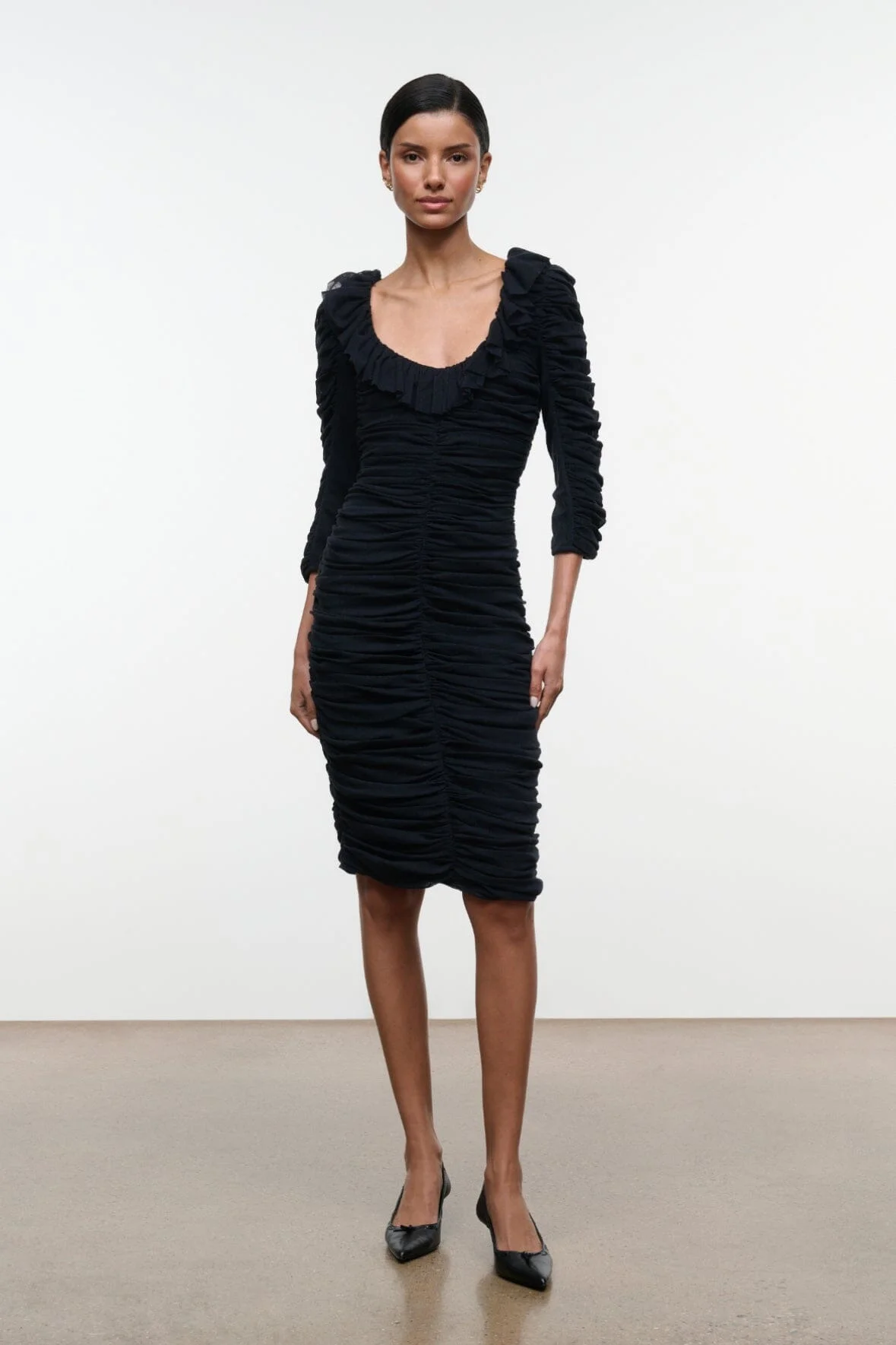 STAUD GRETTA DRESS BLACK - 1