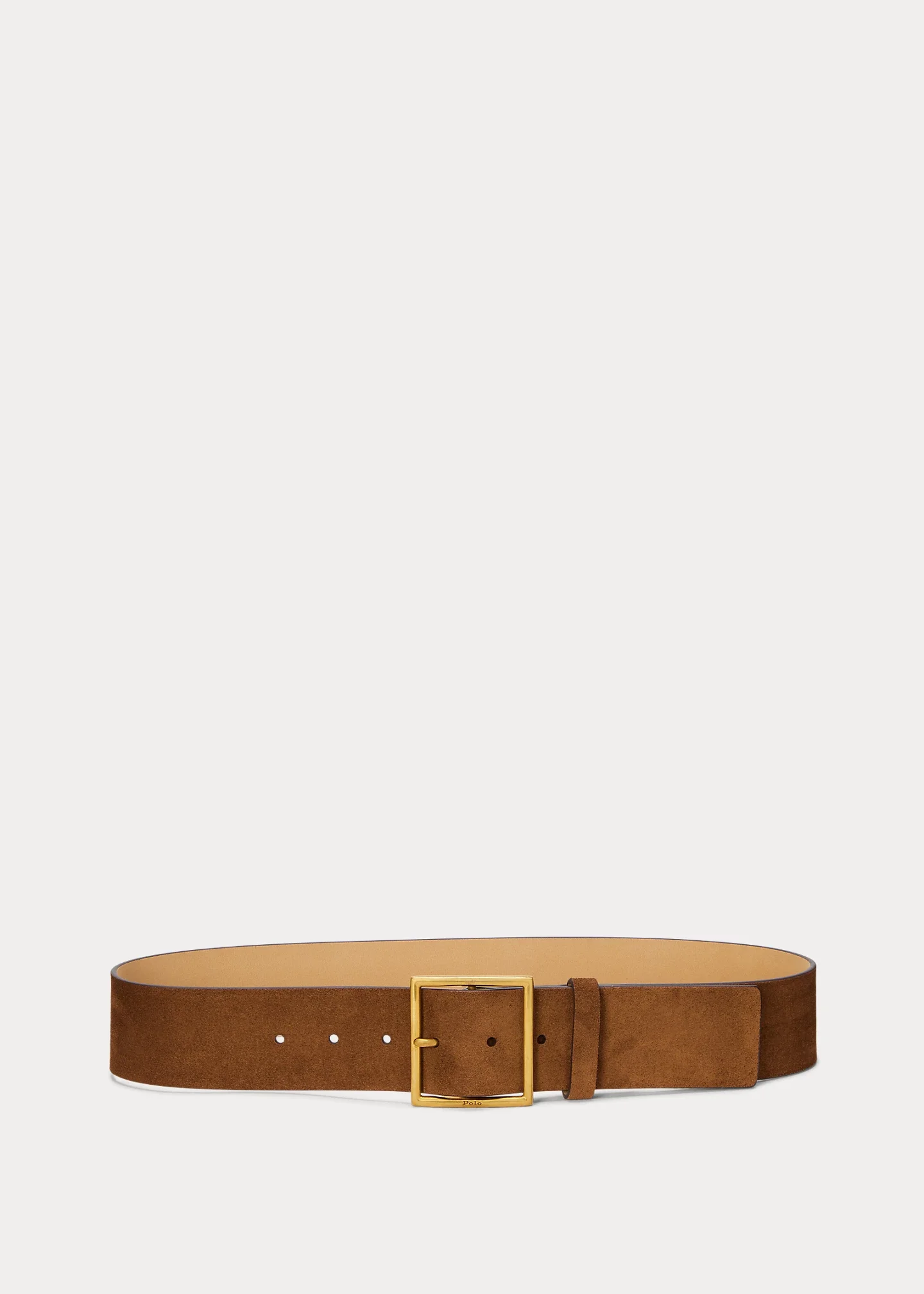 Square-Buckle Wide Suede Belt - 1