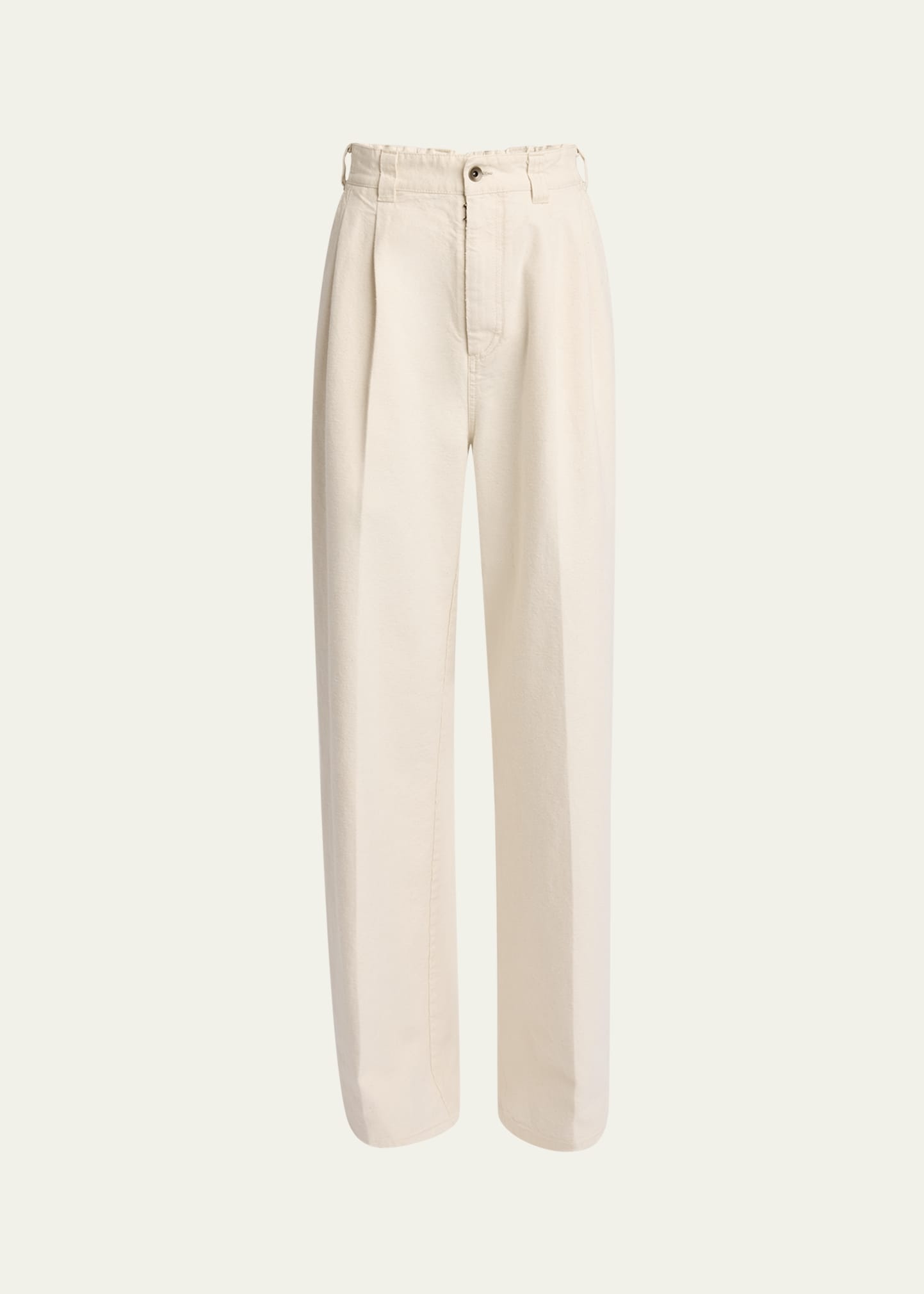 Canvas Denim Wide Leg Pants - 1