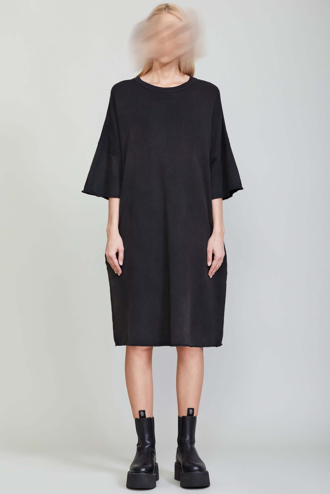 ELONGATED TSHIRT DRESS - ACID BLACK - 3