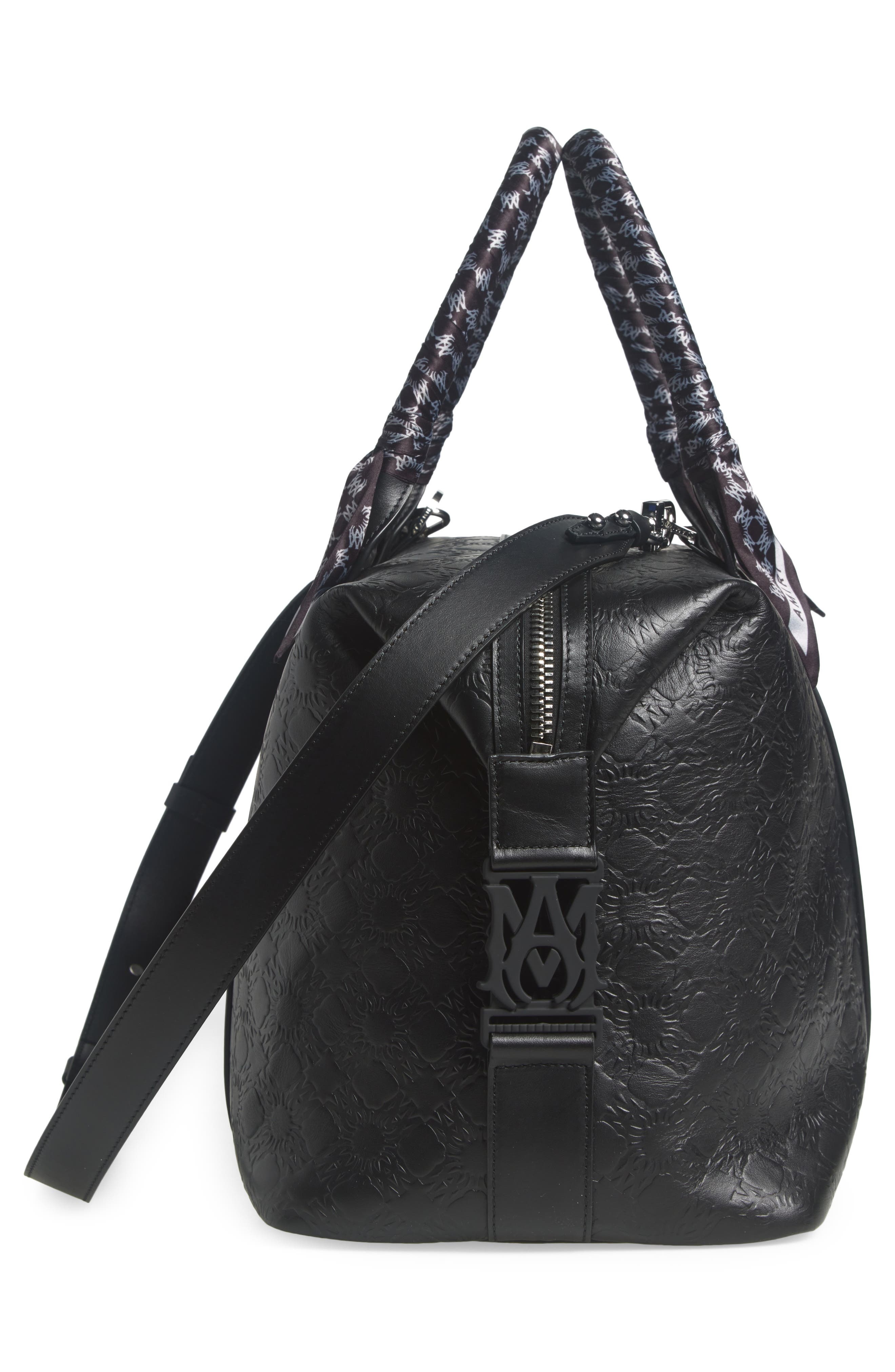 AMIRI MA Quad Debossed Leather Duffle Bag in Black at Nordstrom - 4