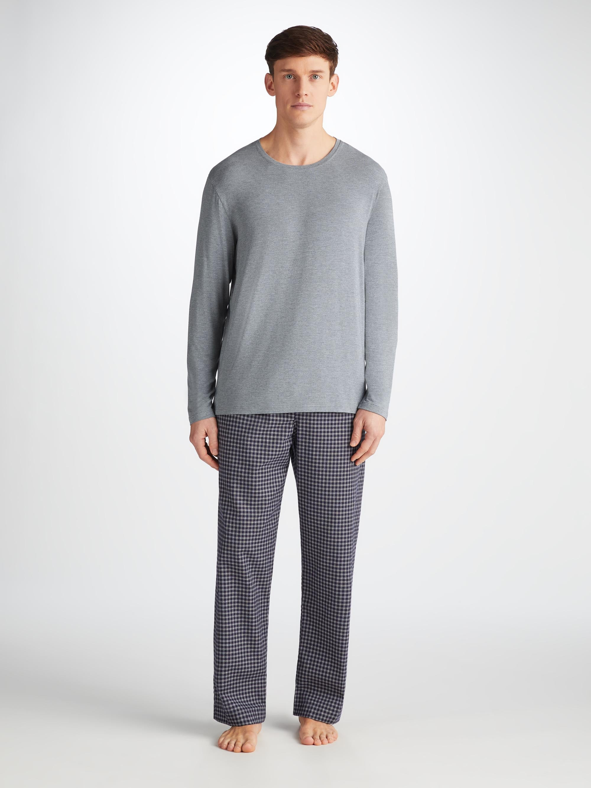 Men's Long Sleeve T-Shirt Marlowe Micro Modal Stretch Charcoal - 3