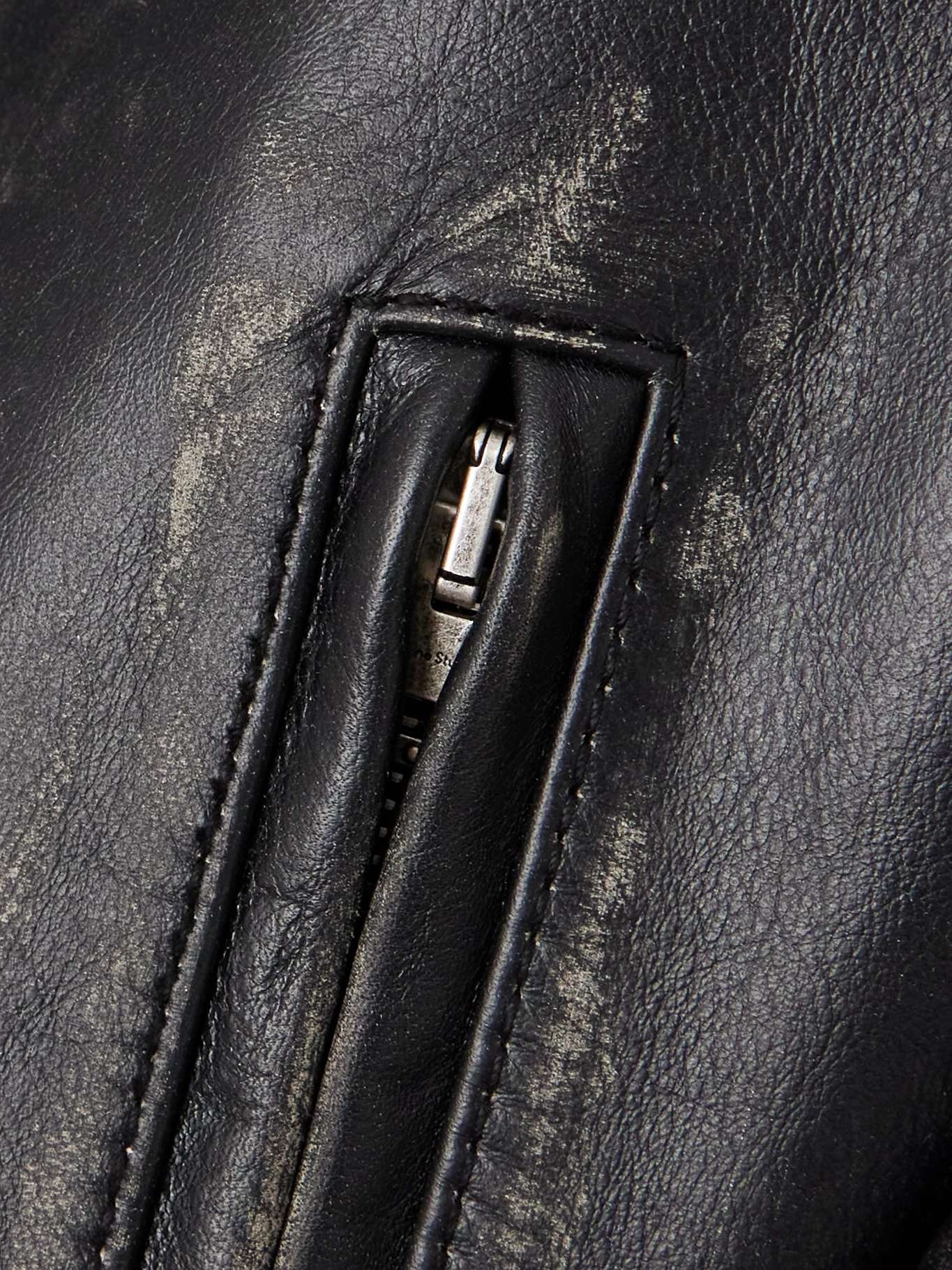 Distressed leather biker jacket - 5