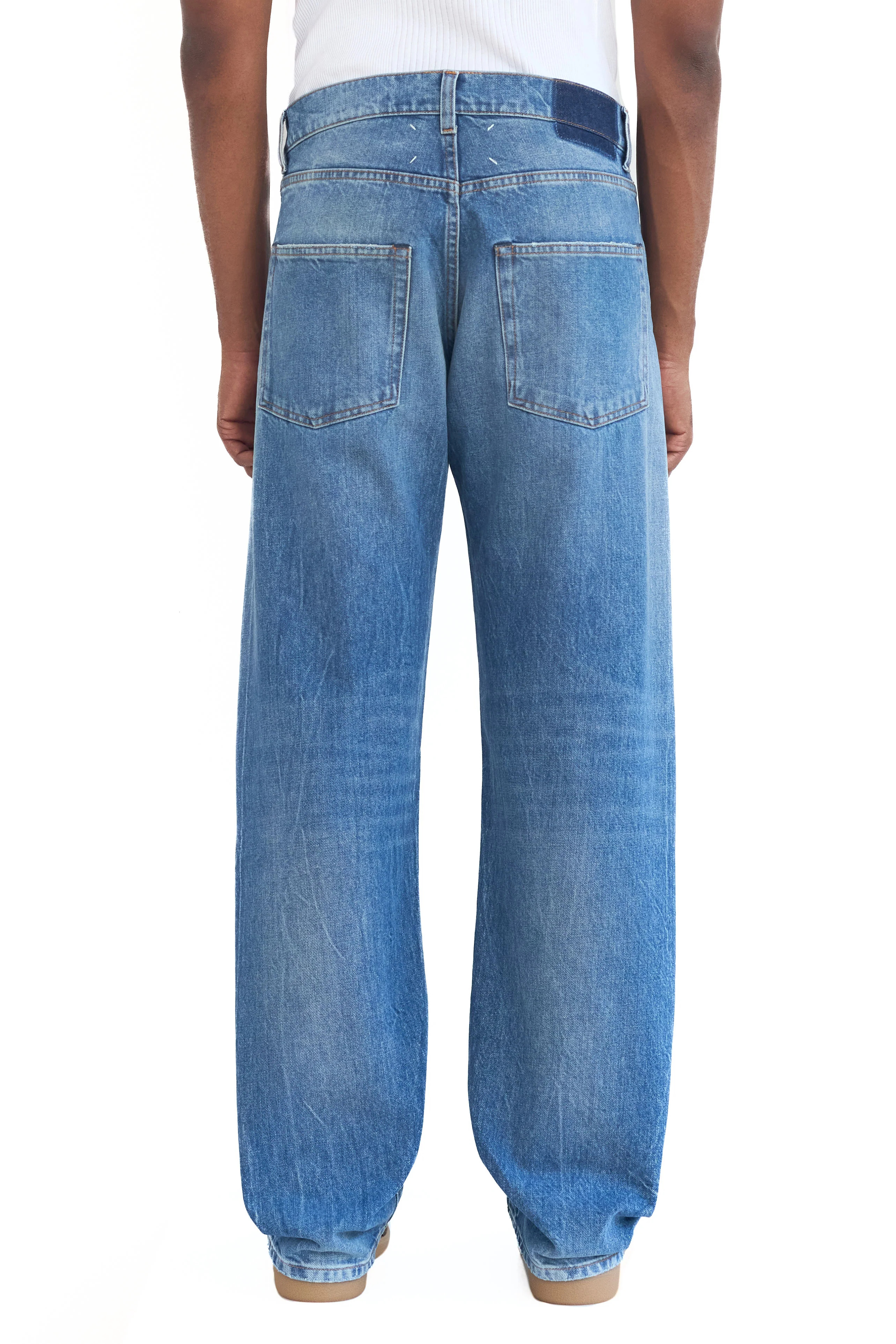 Maison Margiela Slim Repaired Jeans Vintage Medium Blue - 6