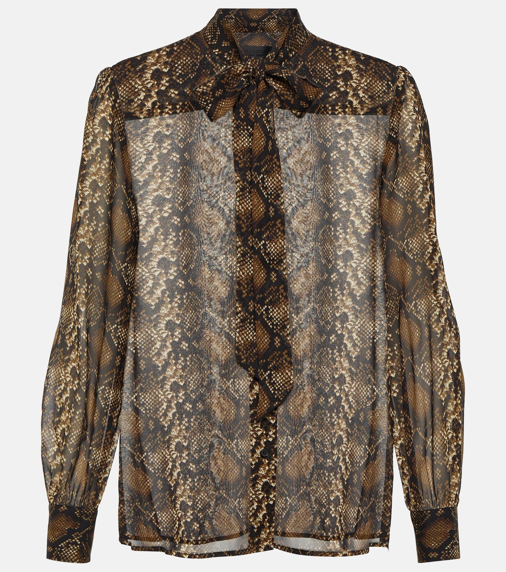 Carina snake-effect printed silk blouse - 1