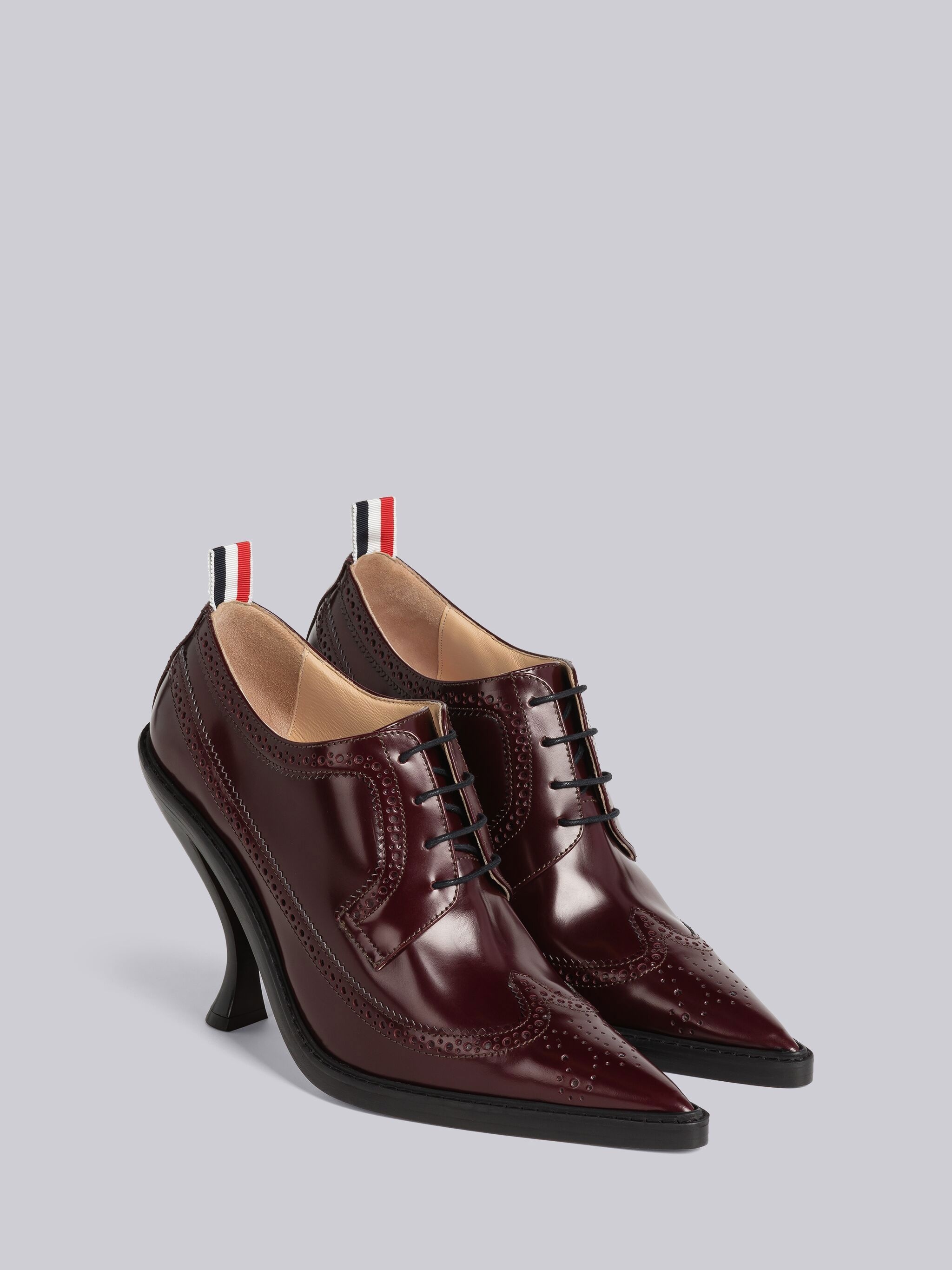 Calf Leather Curved Heel Longwing Brogue - 3