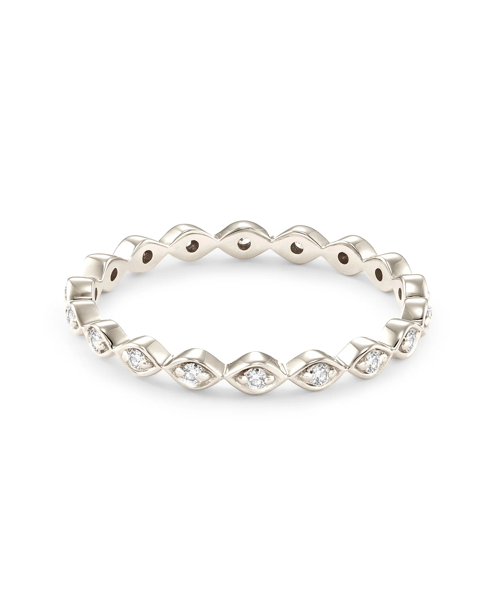 0.15 ct Nicolette 14k White Gold Band Ring in White Diamond - 1