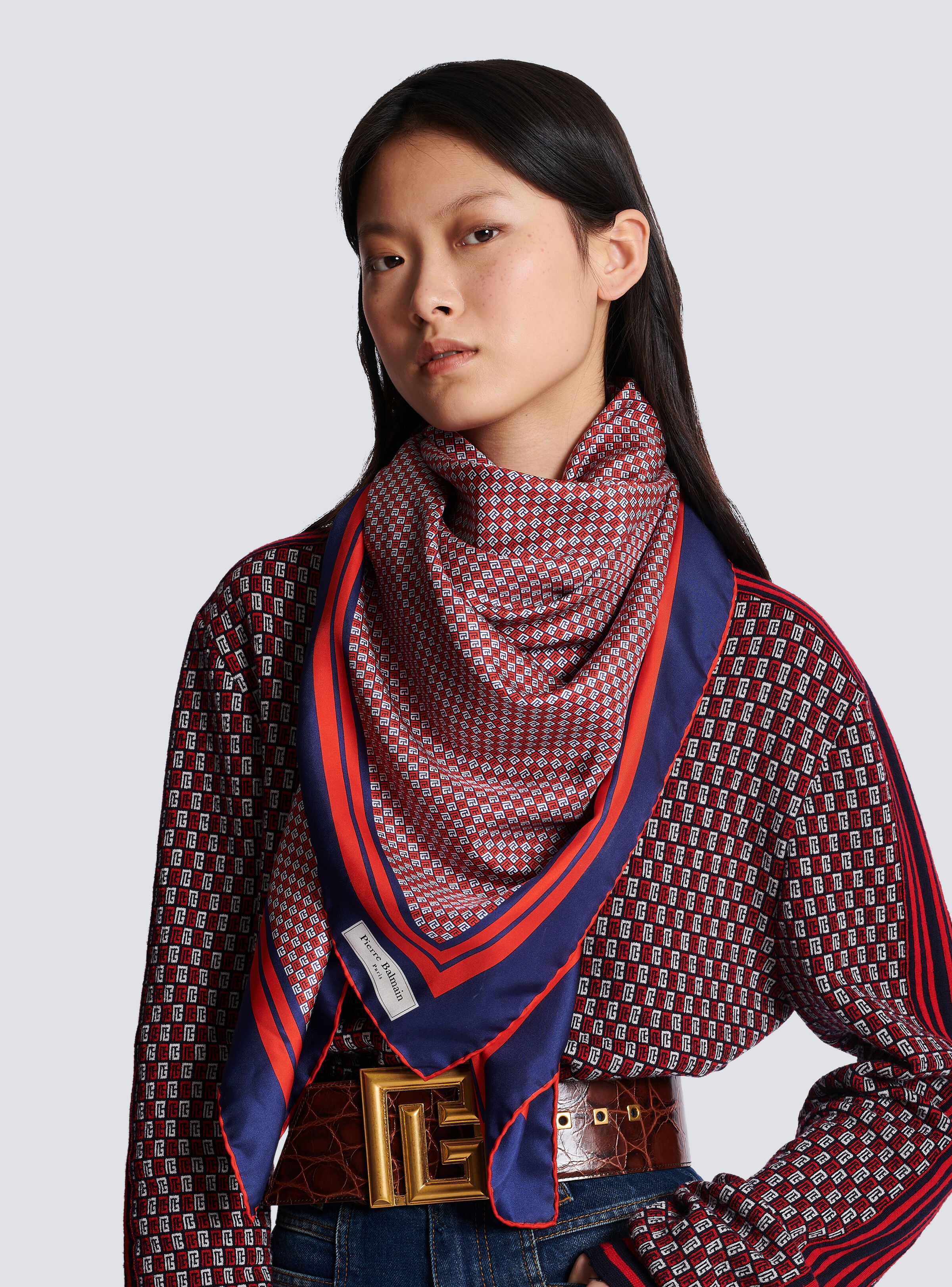 Monogram-printed scarf 2