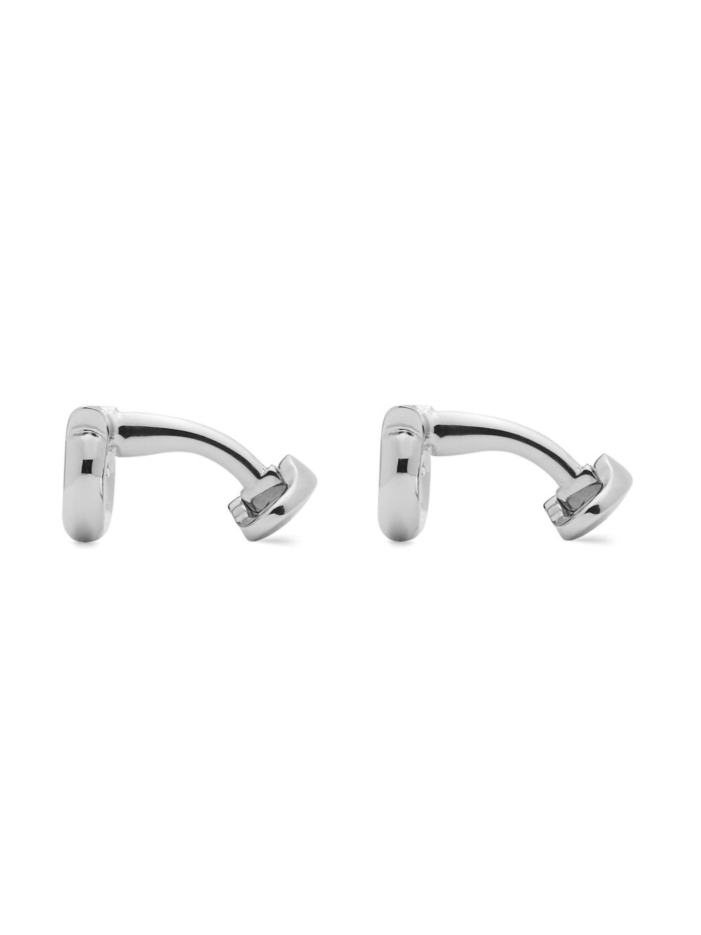 Gancini-plaque logo-engraved cufflinks - 2