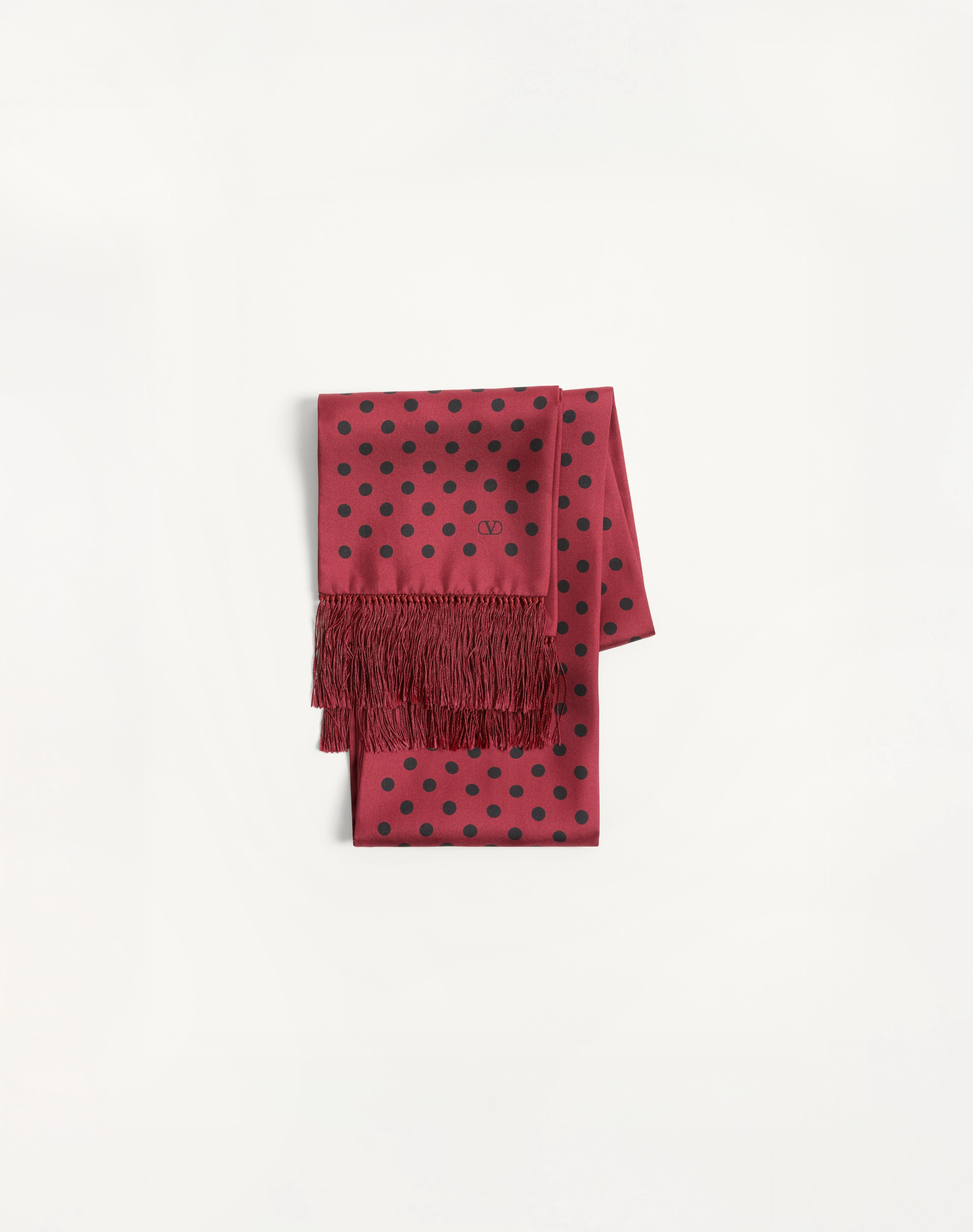 PLUSDEPOIS SILK BANDEAU SCARF WITH FRINGE - 1