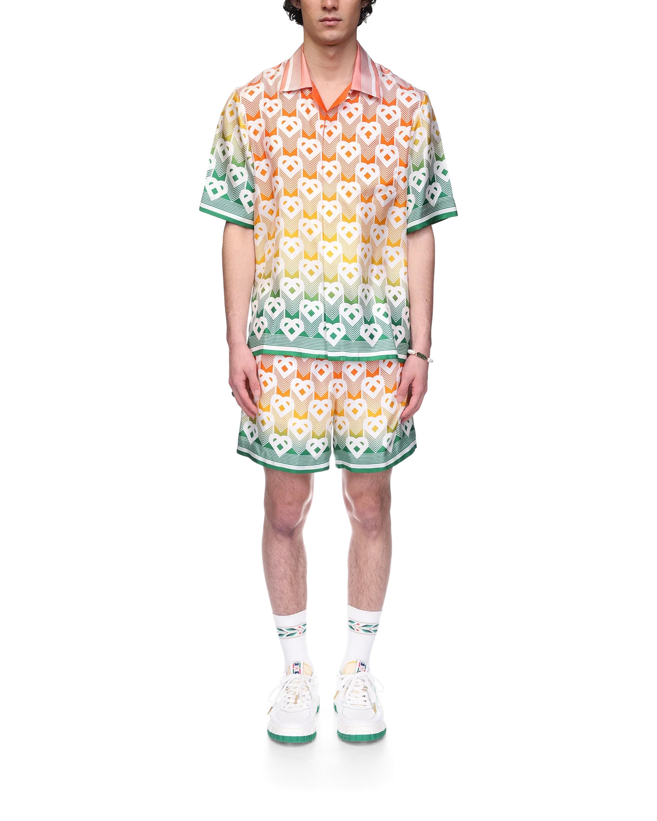 Gradient Heart Monogram Silk Shirt - 2