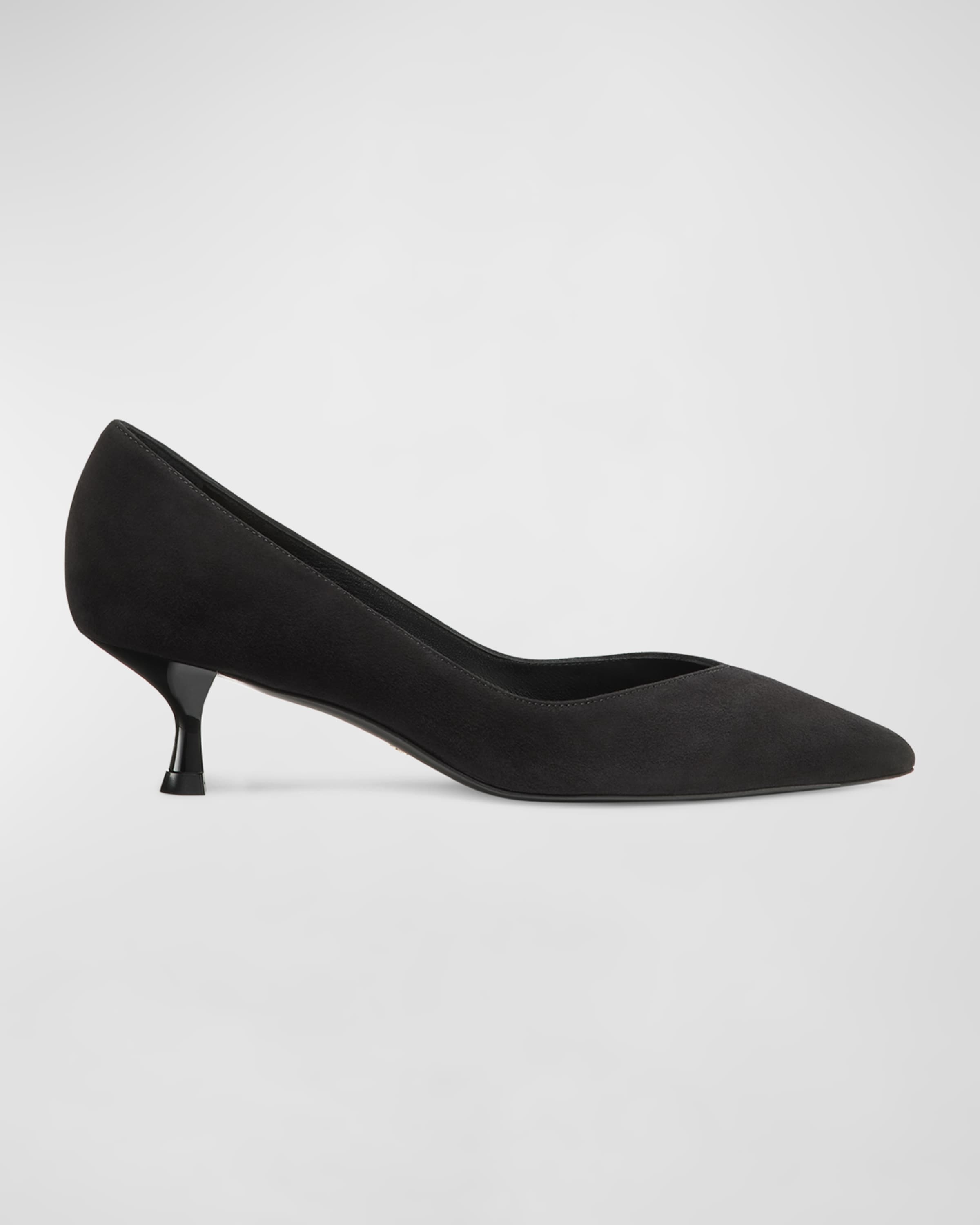 Eva Suede Kitten-Heel Pumps - 1