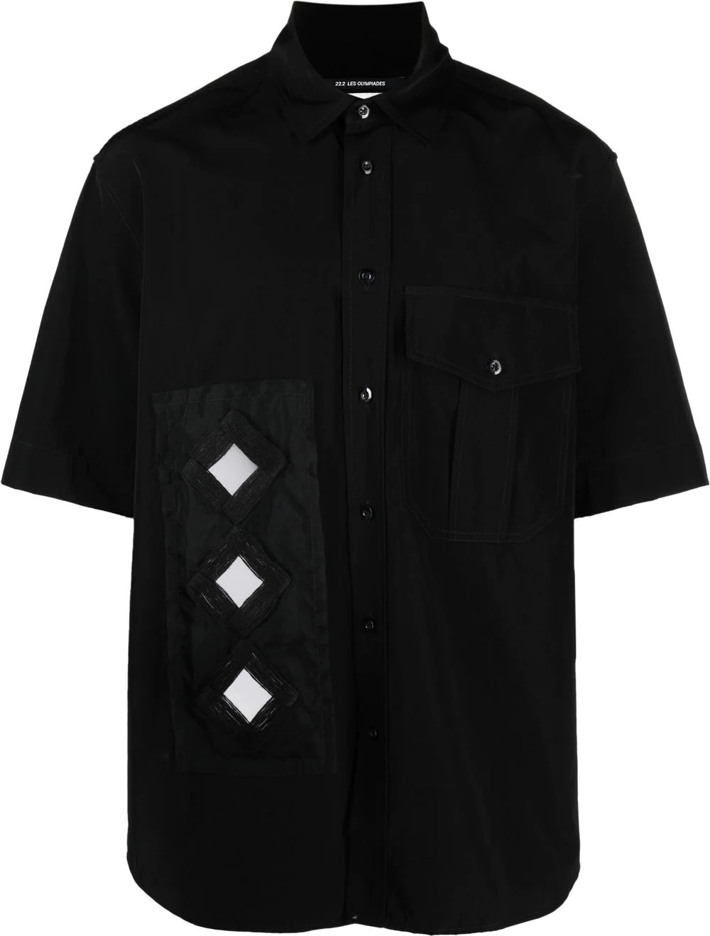 mirror-detail short-sleeve shirt - 1