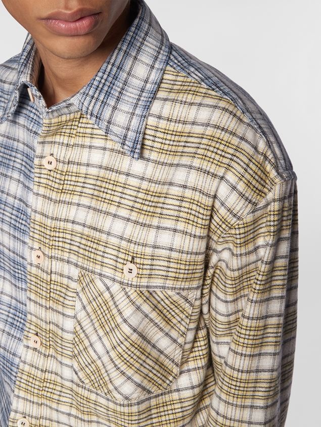 FLANNEL SHIRT WITH COLOUR BLOCK CHECK PATTERN - 4