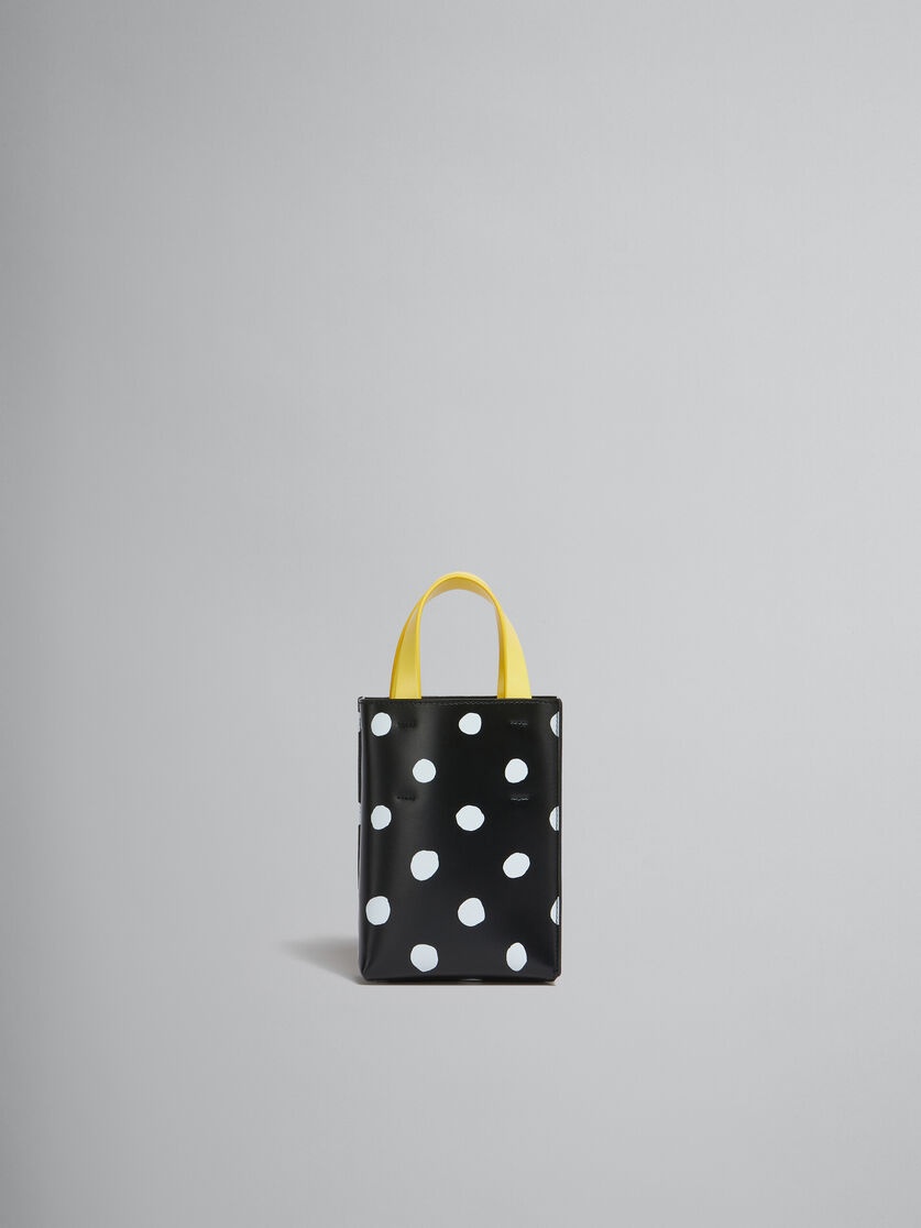 BLACK AND WHITE POLKA-DOT LEATHER MUSEO NANO BAG - 1