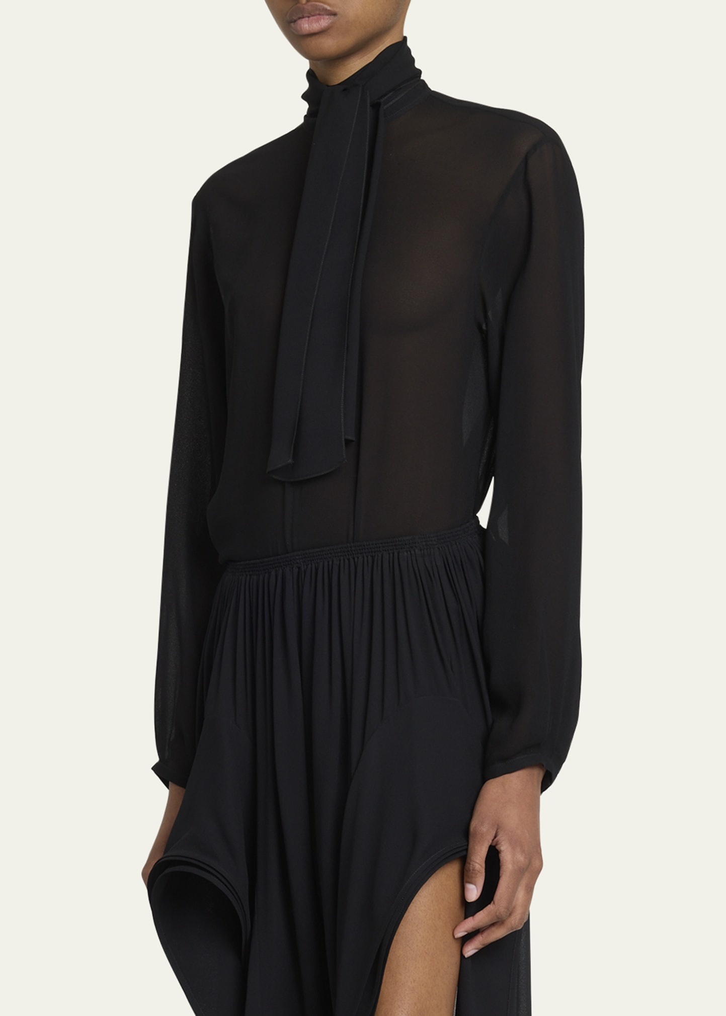 Georgette Scarf Blouse - 4