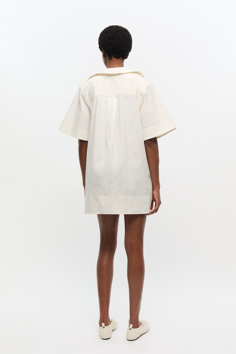 OFF-WHITE STRETCH COTTON MINI DRESS 3