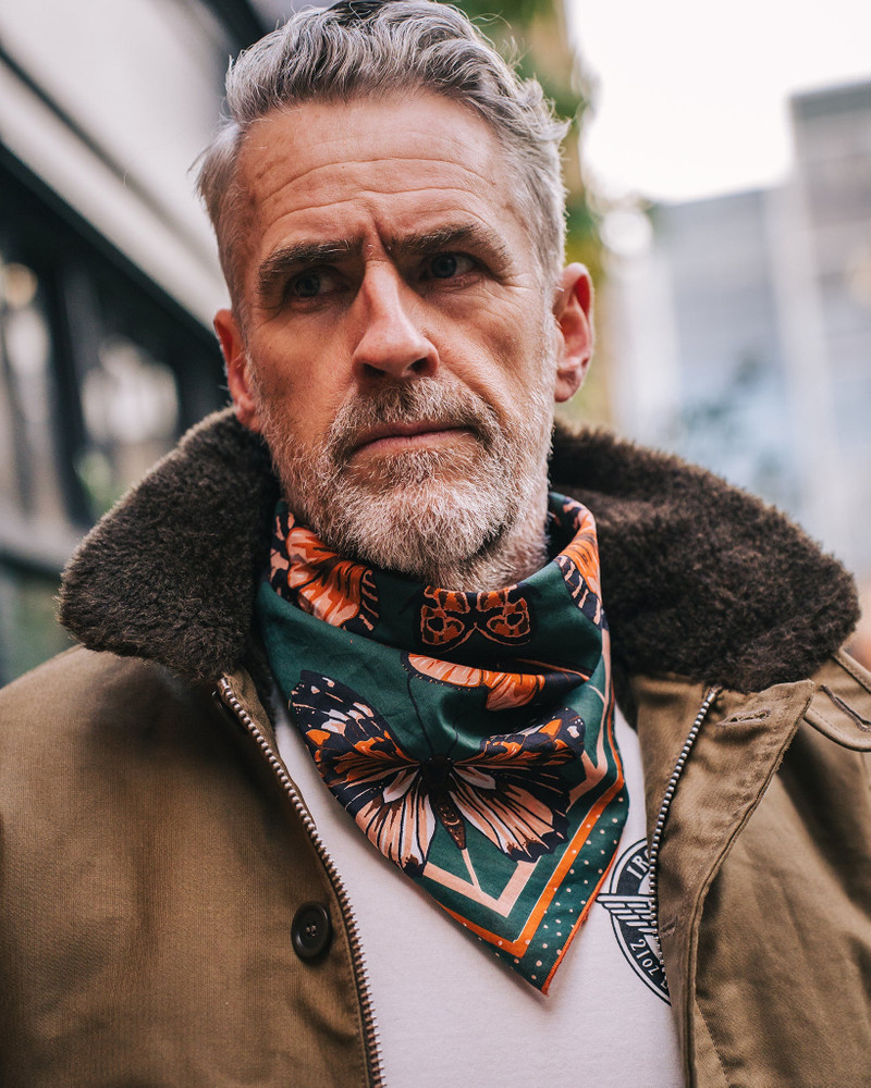 Iron Heart FELIX GREEN ORGANIC COTTON "ECLIPSE" BANDANA - GREEN outlook