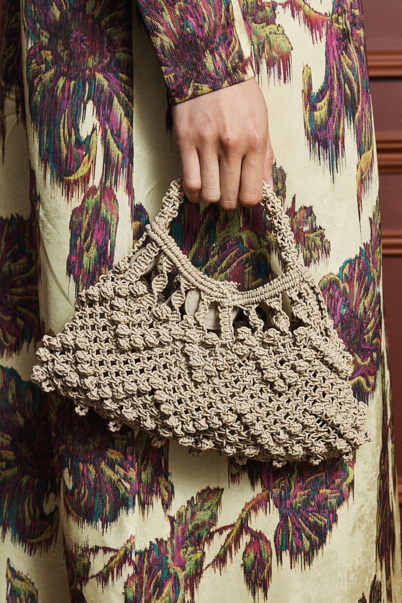 ALÉMAIS Leather Macrame Micro Crescent Bag outlook