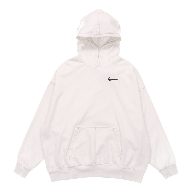 (WMNS) Nike Embroidered Logo Loose Hoodie Autumn White DM6202-030 - 1