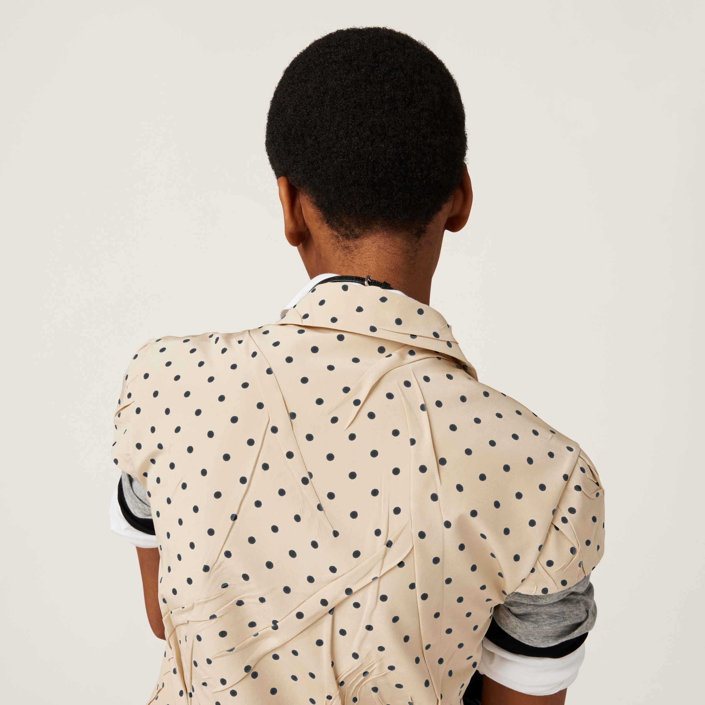 Polka-dot crepe de chine shirt - 6