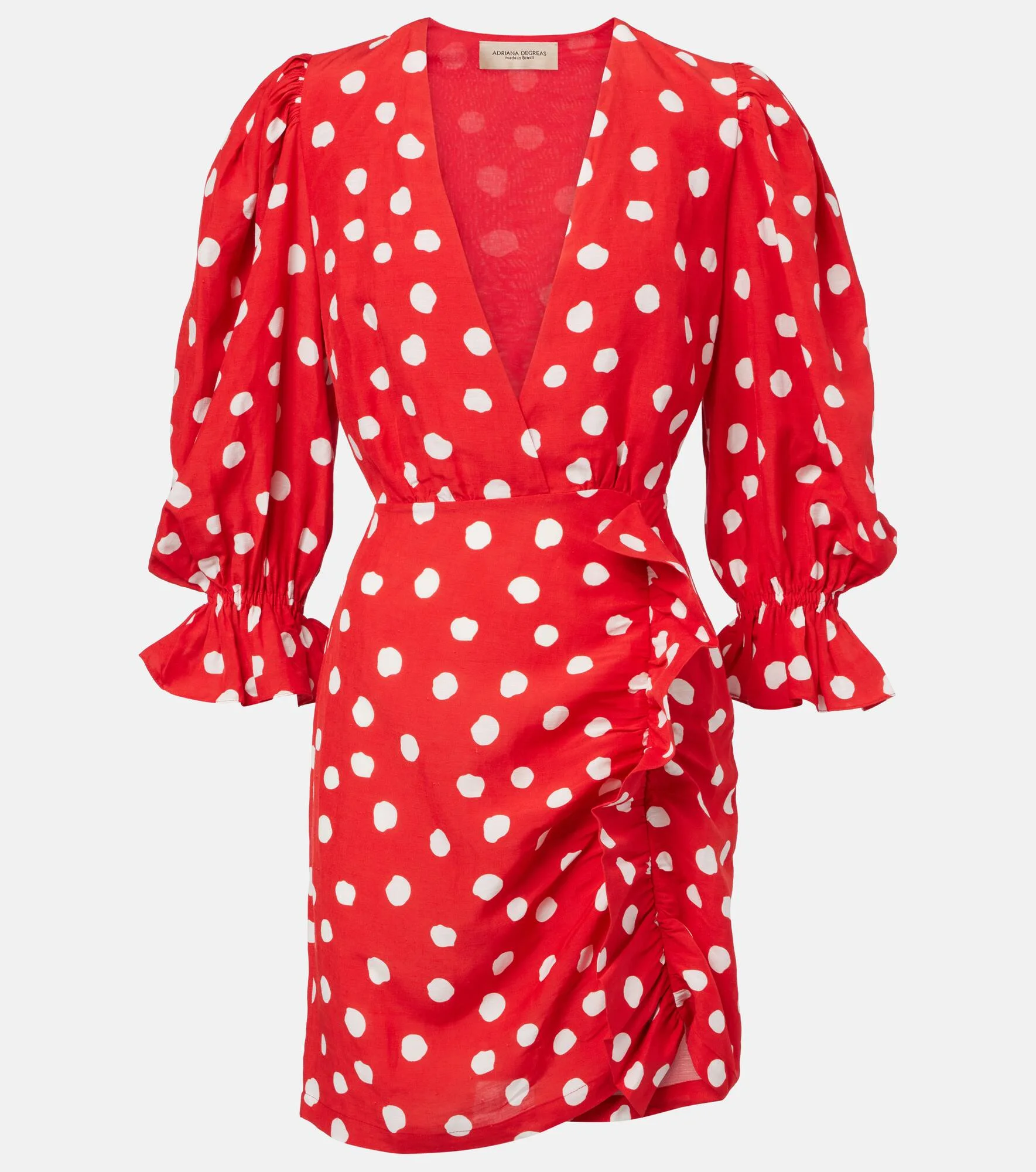 Polka-dot ruffled minidress - 1