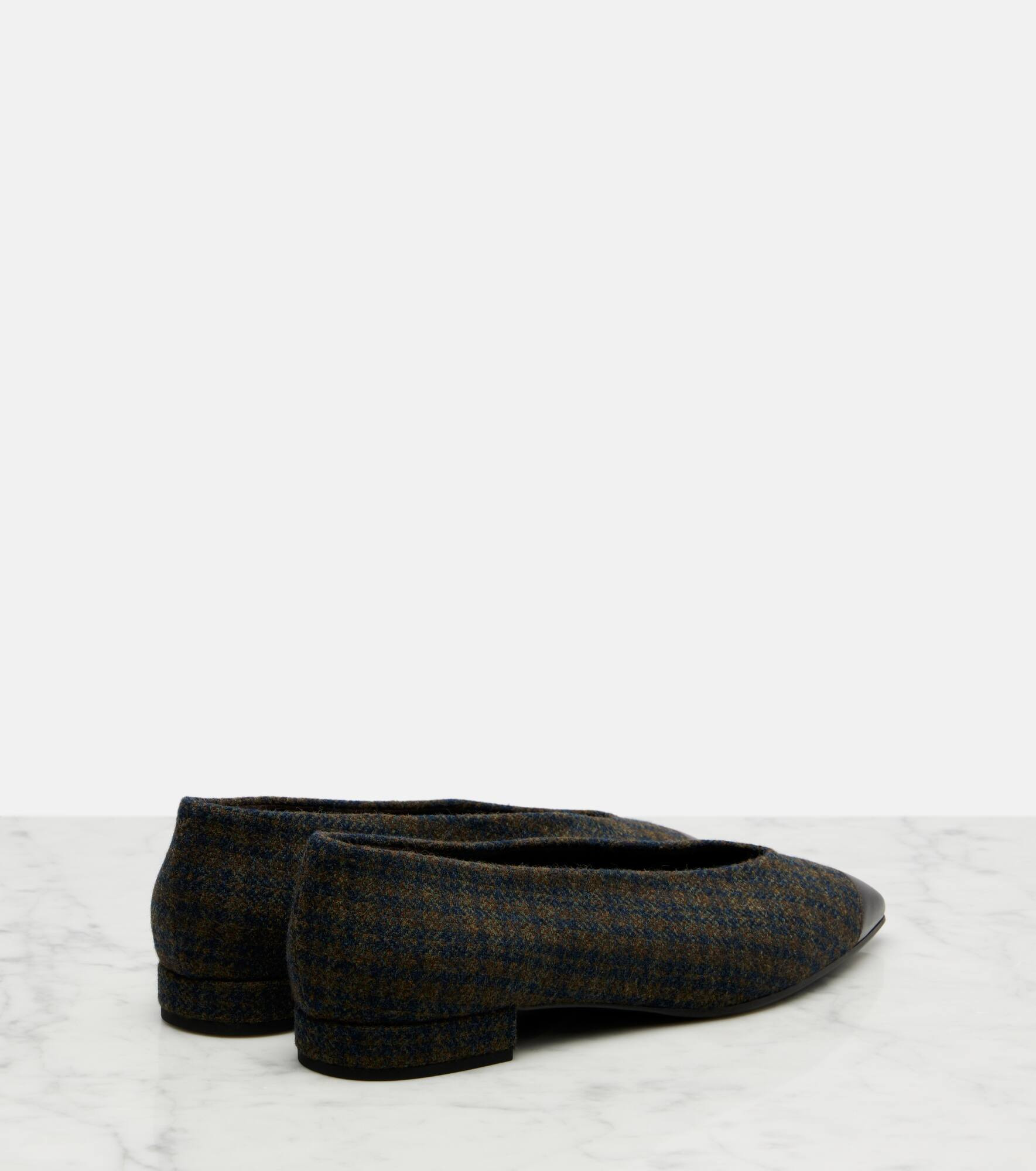 Rebecca leather-trimmed tweed ballet flats - 2