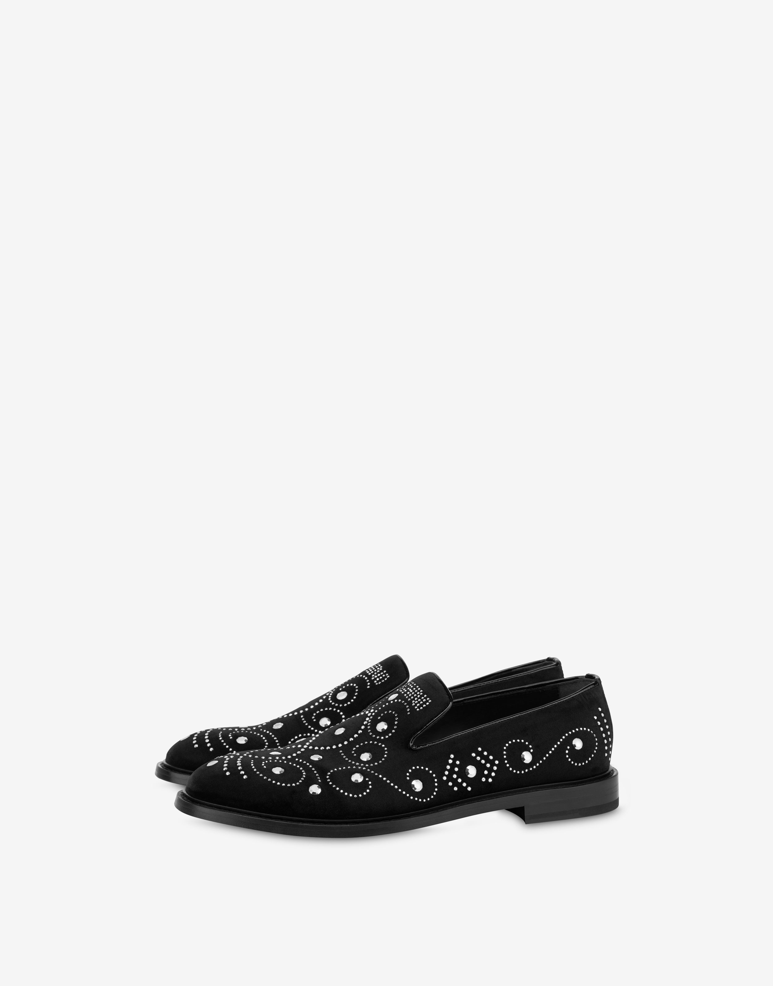 SHINY STUDS VELVET LOAFERS - 1