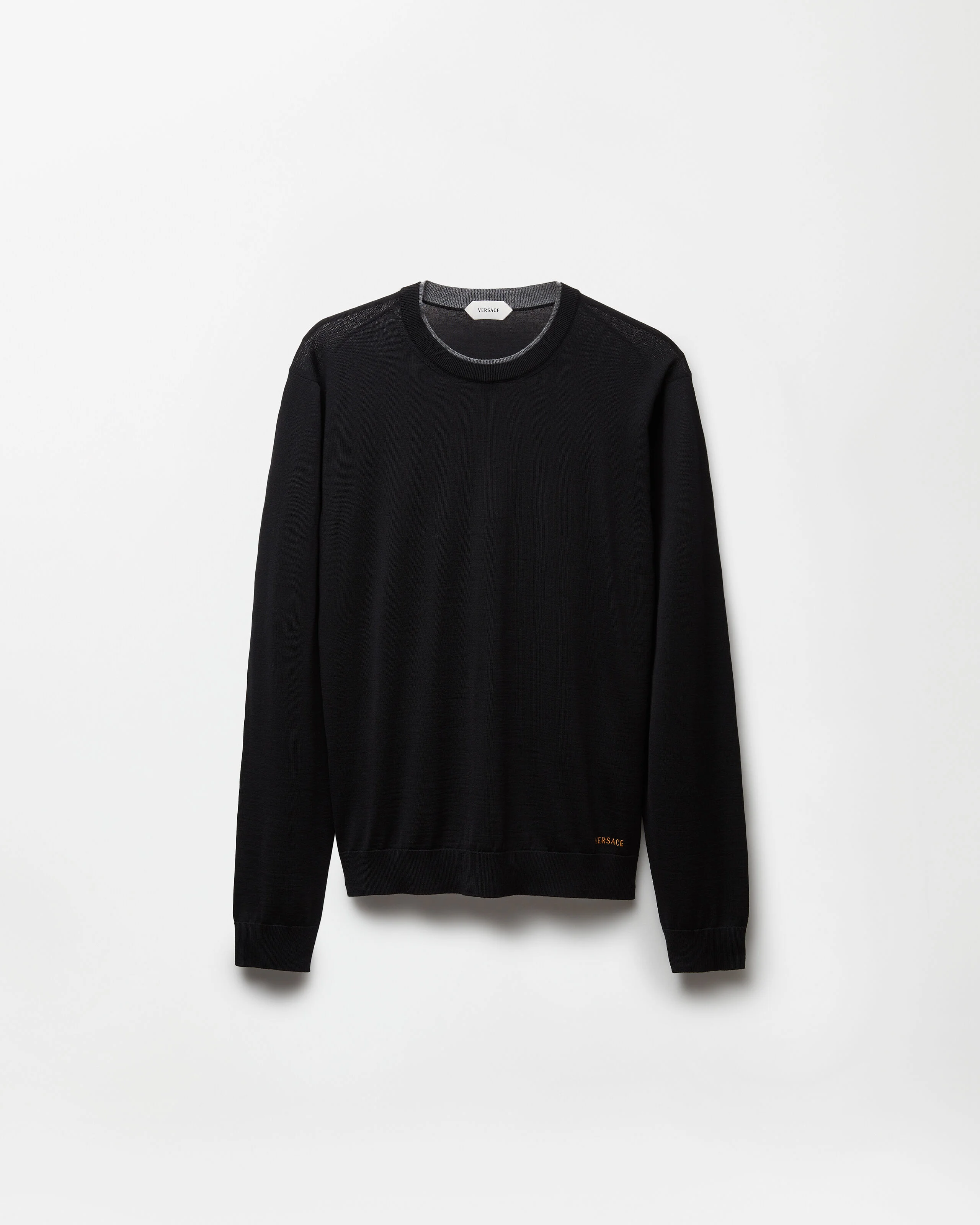Embroidered Wool Knit Crewneck Sweater - 1