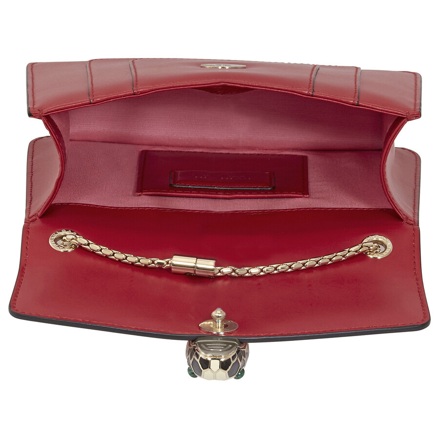 Bvlgari Serpenti Forever Leather Crossbody Bag- Red - 5