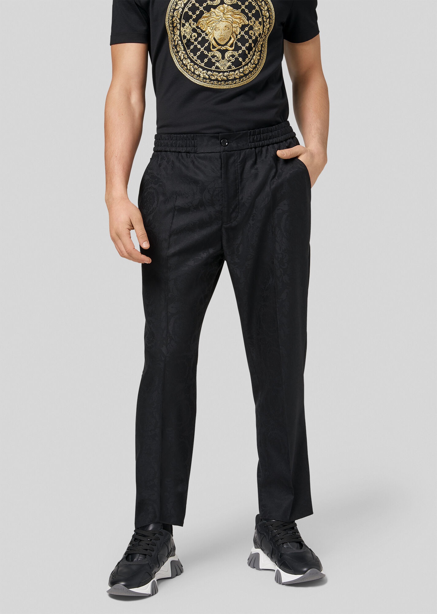 Barocco Jacquard Wool Trousers - 2