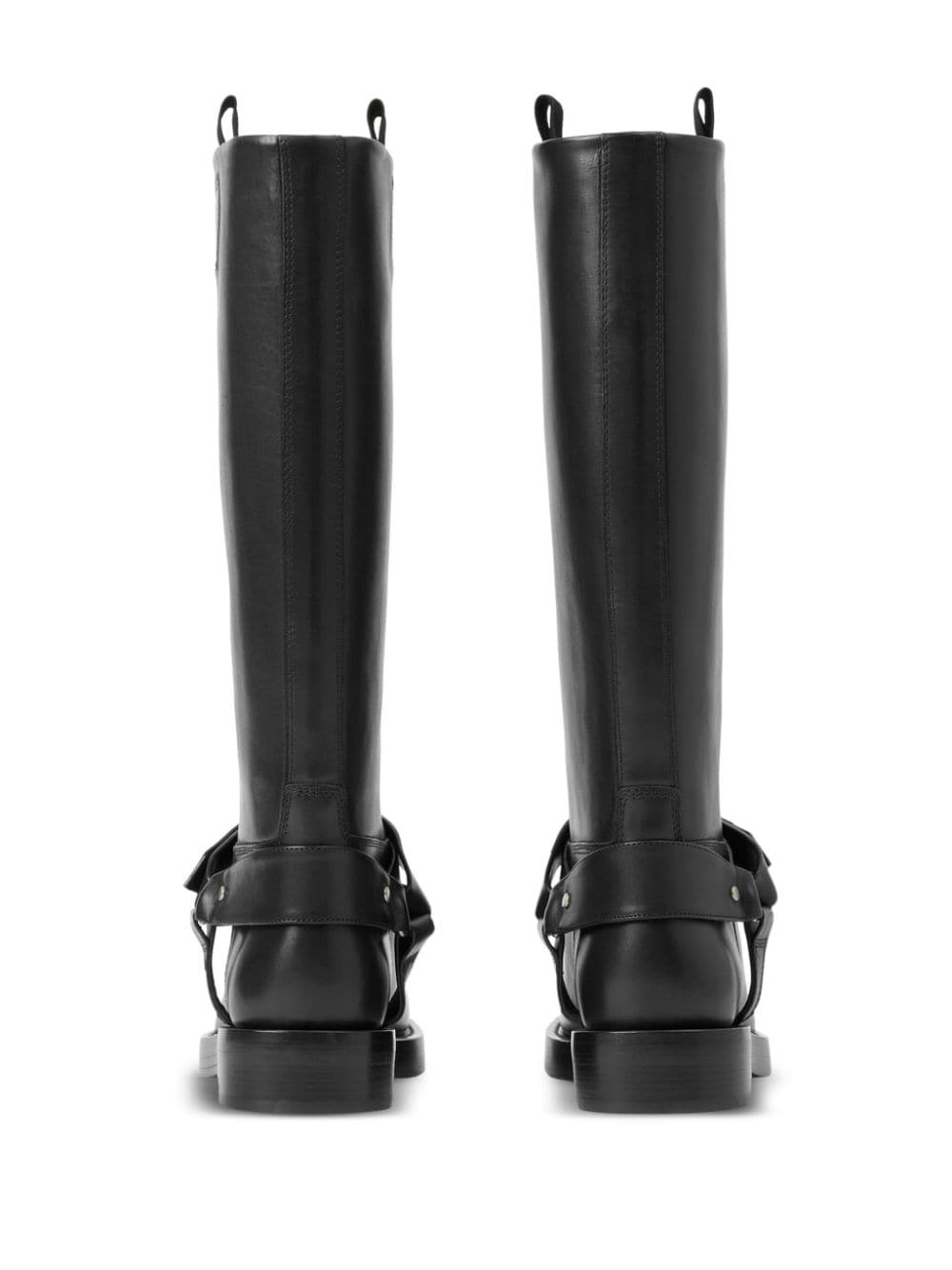 Saddle knee-high leather boots - 3