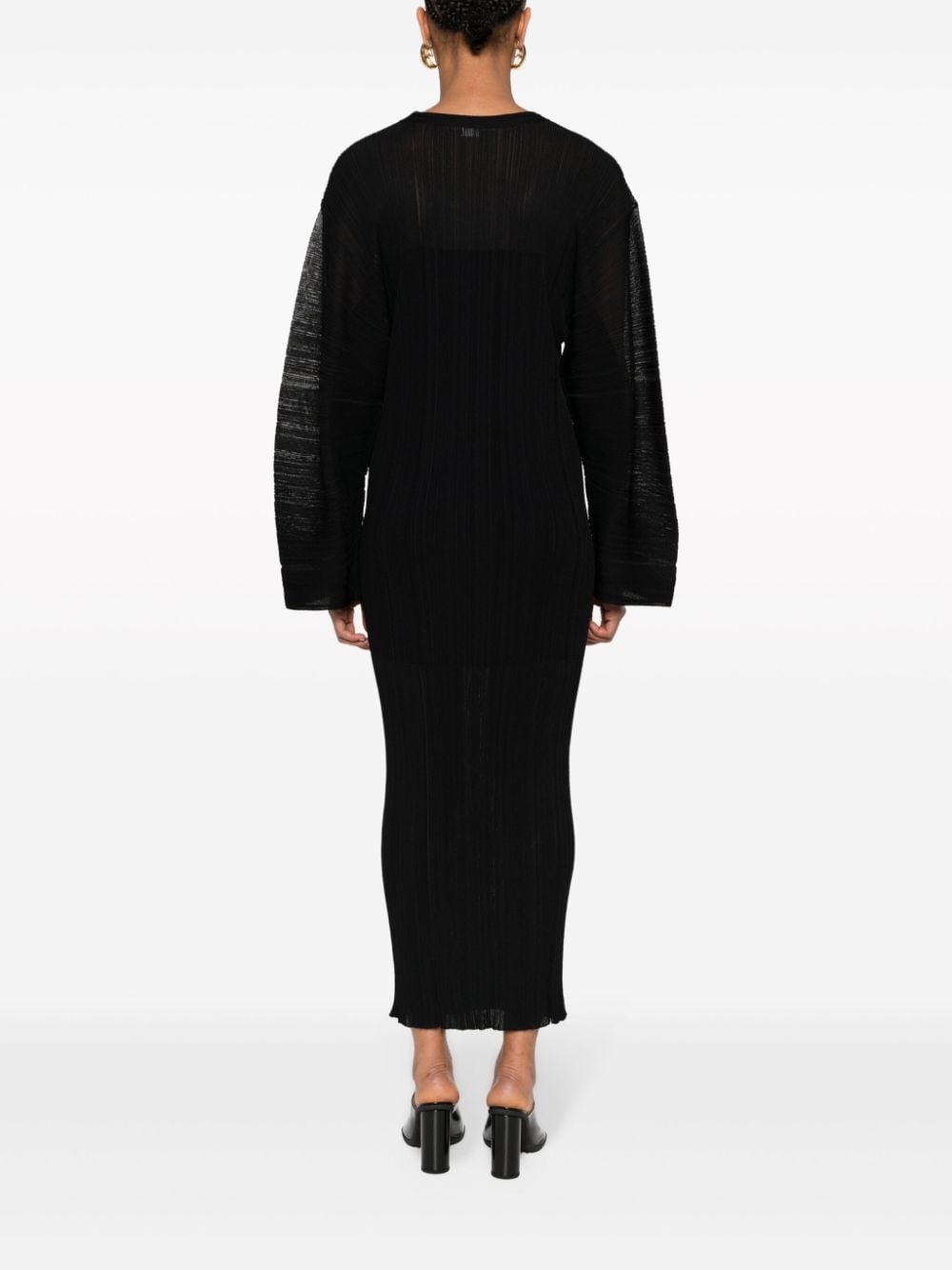 fine ribbed midi dress - 4