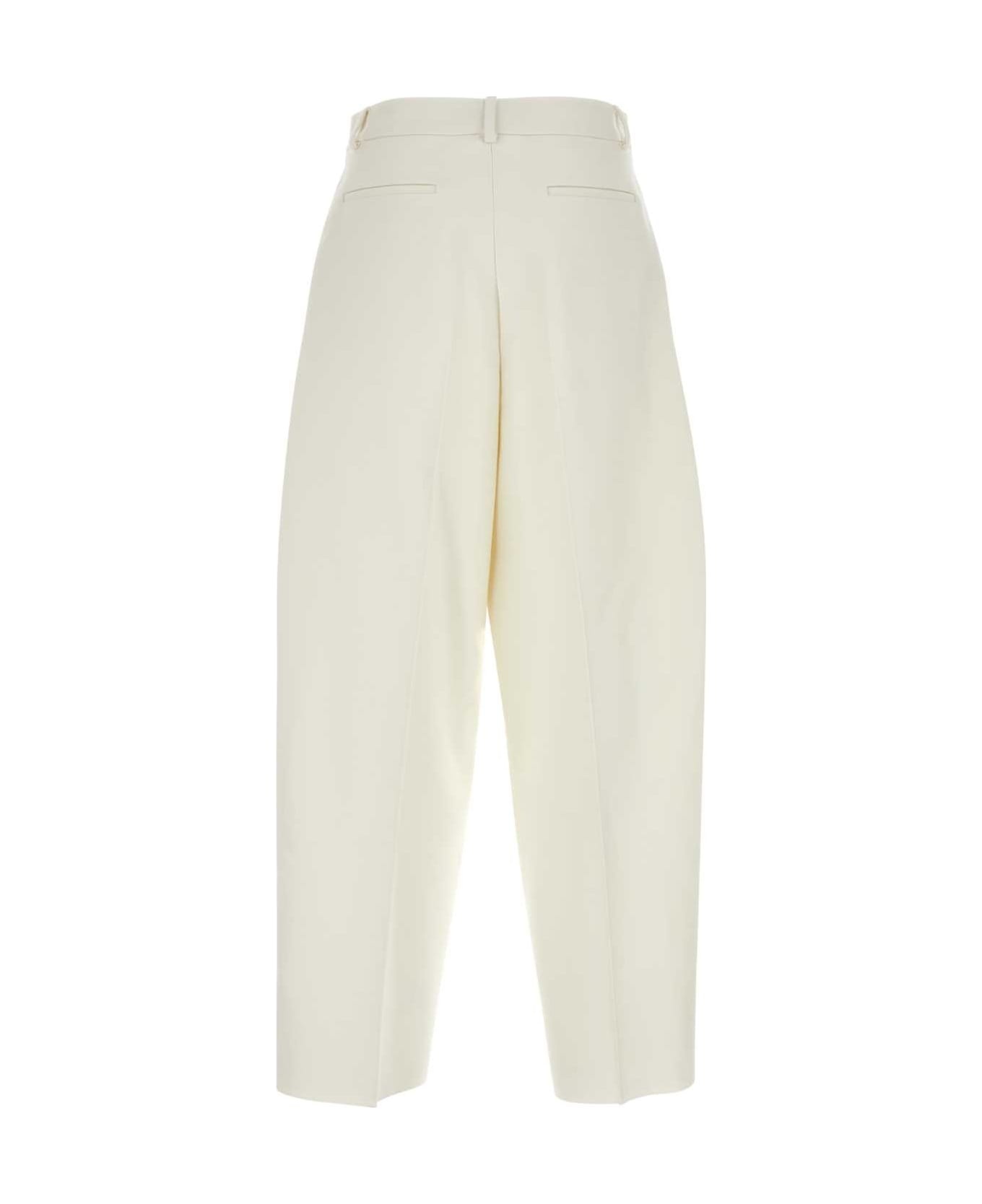 Ivory Wool Blend Pant - 2