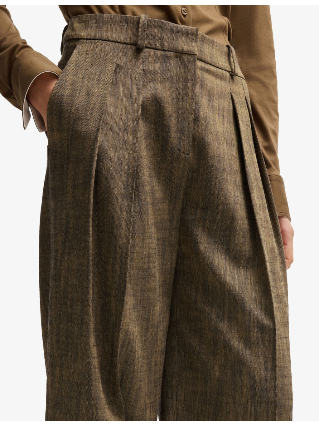 Centre-crease straight-leg mid-rise woven trousers - 5