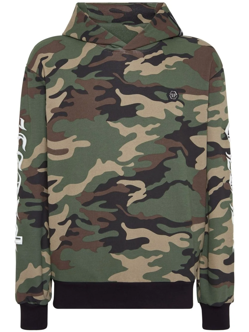 Gothic Plein camouflage-pattern hoodie - 1