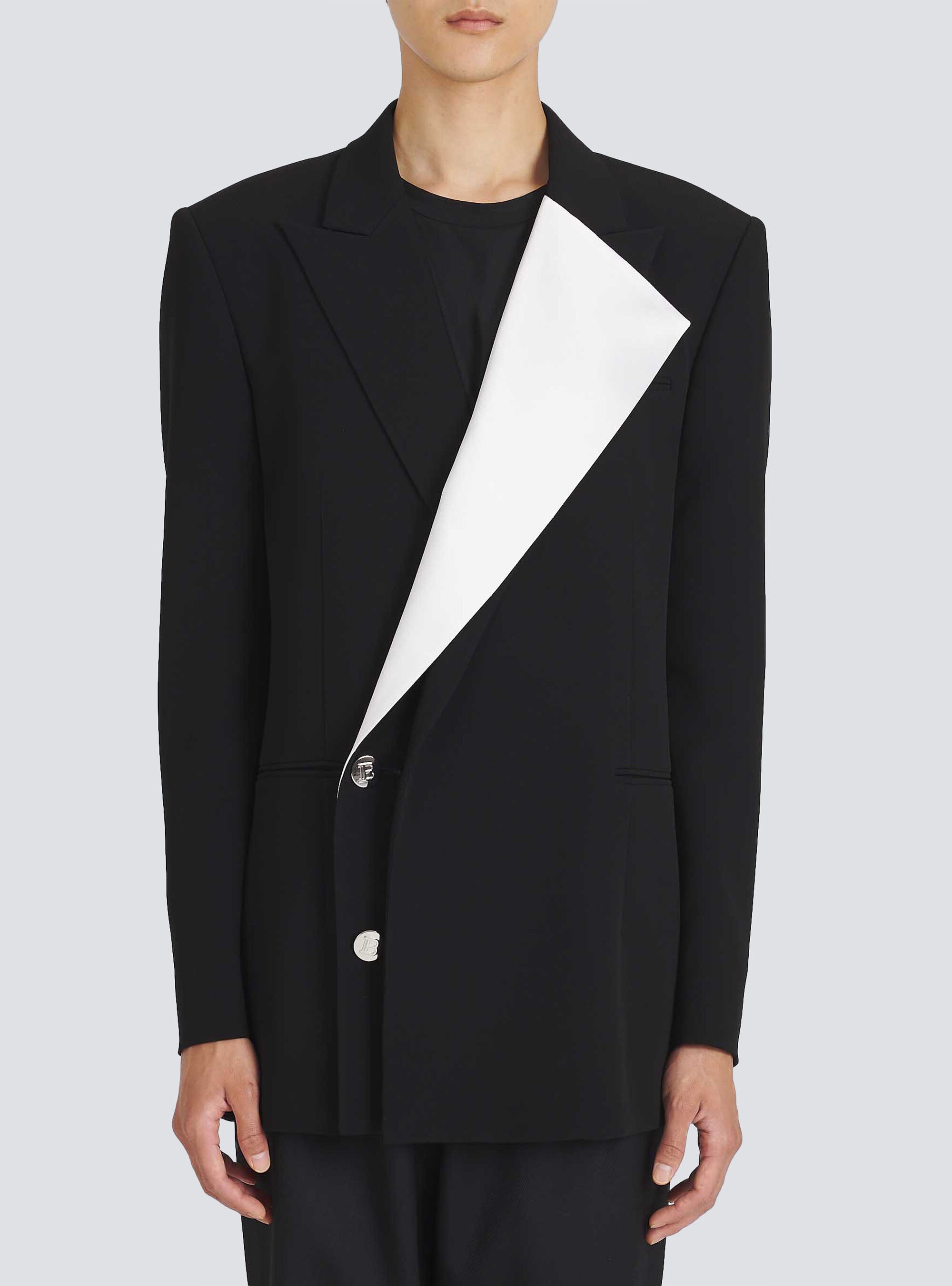 Eco-designed blazer with satin collar - 6