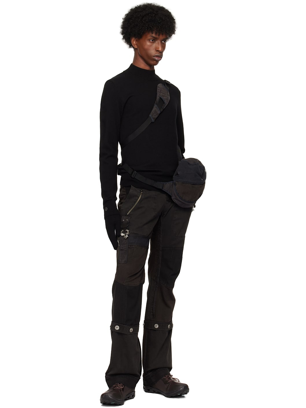 Black Military Turtleneck & Gloves Set - 5