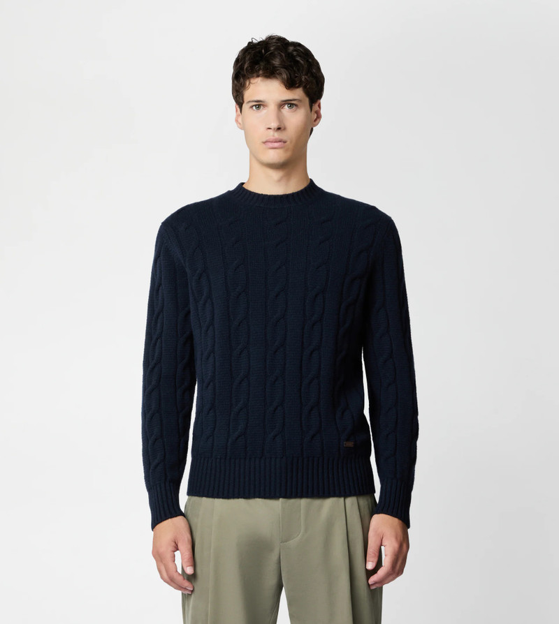 Tod's CASHMERE BLEND ROUND-NECK PULLOVER - BLUE outlook