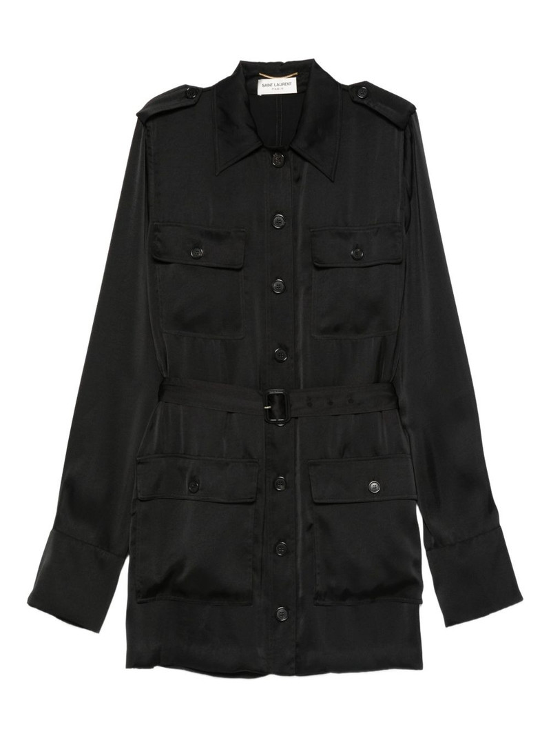 belted flap-pocket shirt dress 1