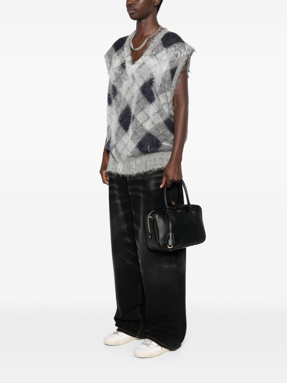 logo-print leather tote bag - 2