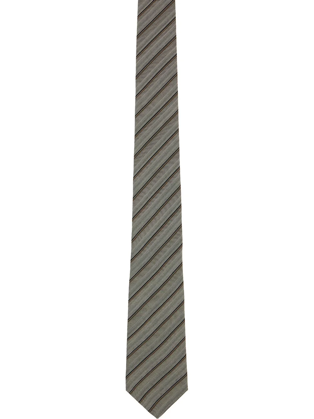 Gray Diagonal Stripe Tie - 1