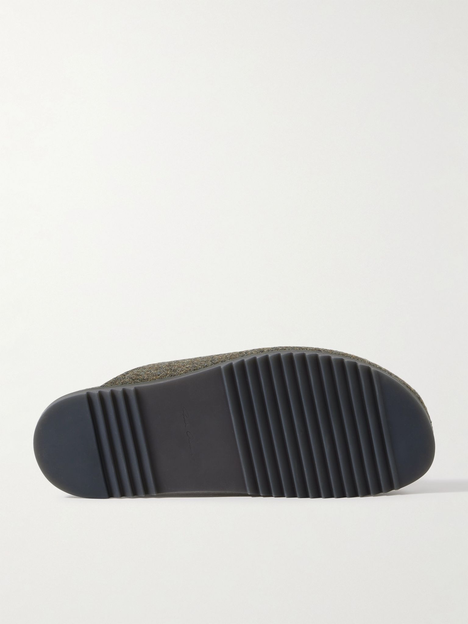 Granola Melton Wool Mules Green - 3