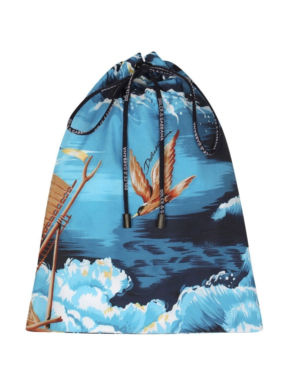 sea-print buttoned swim shorts - 6
