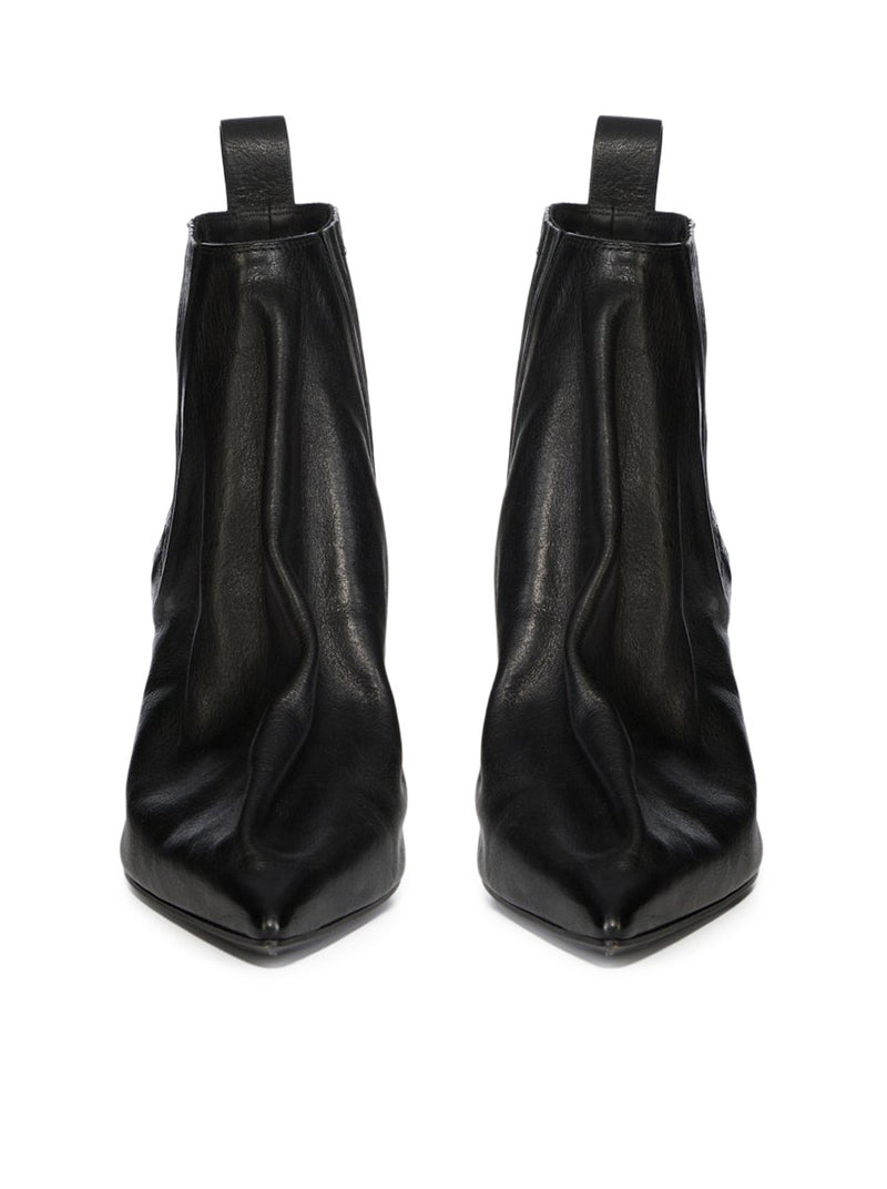Rick Owens Women Ankle Taco Leather Boots - 4