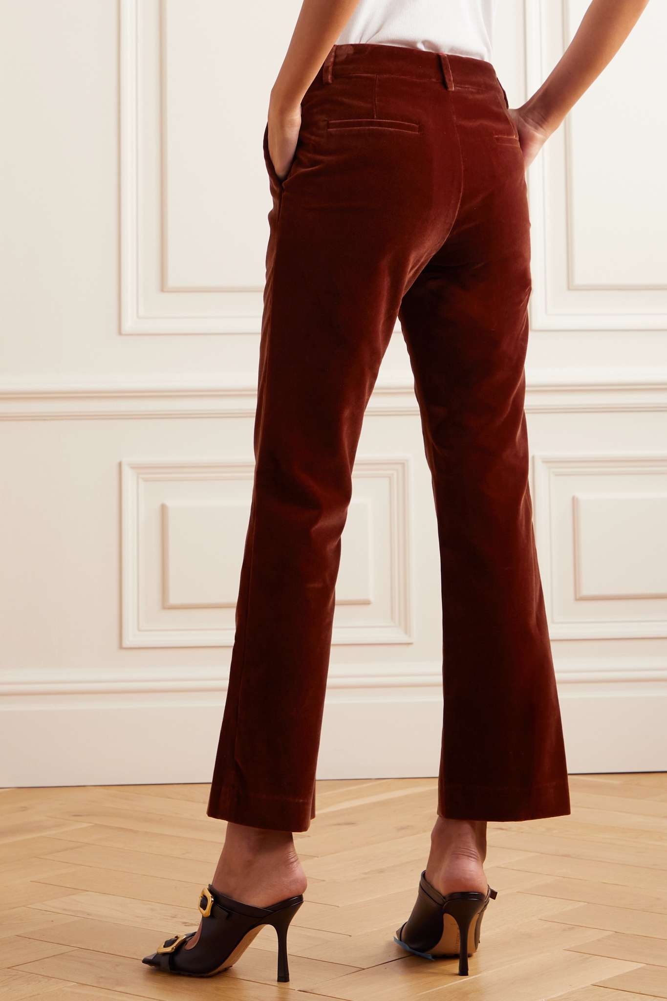 24/7 cotton-velvet flared pants - 4